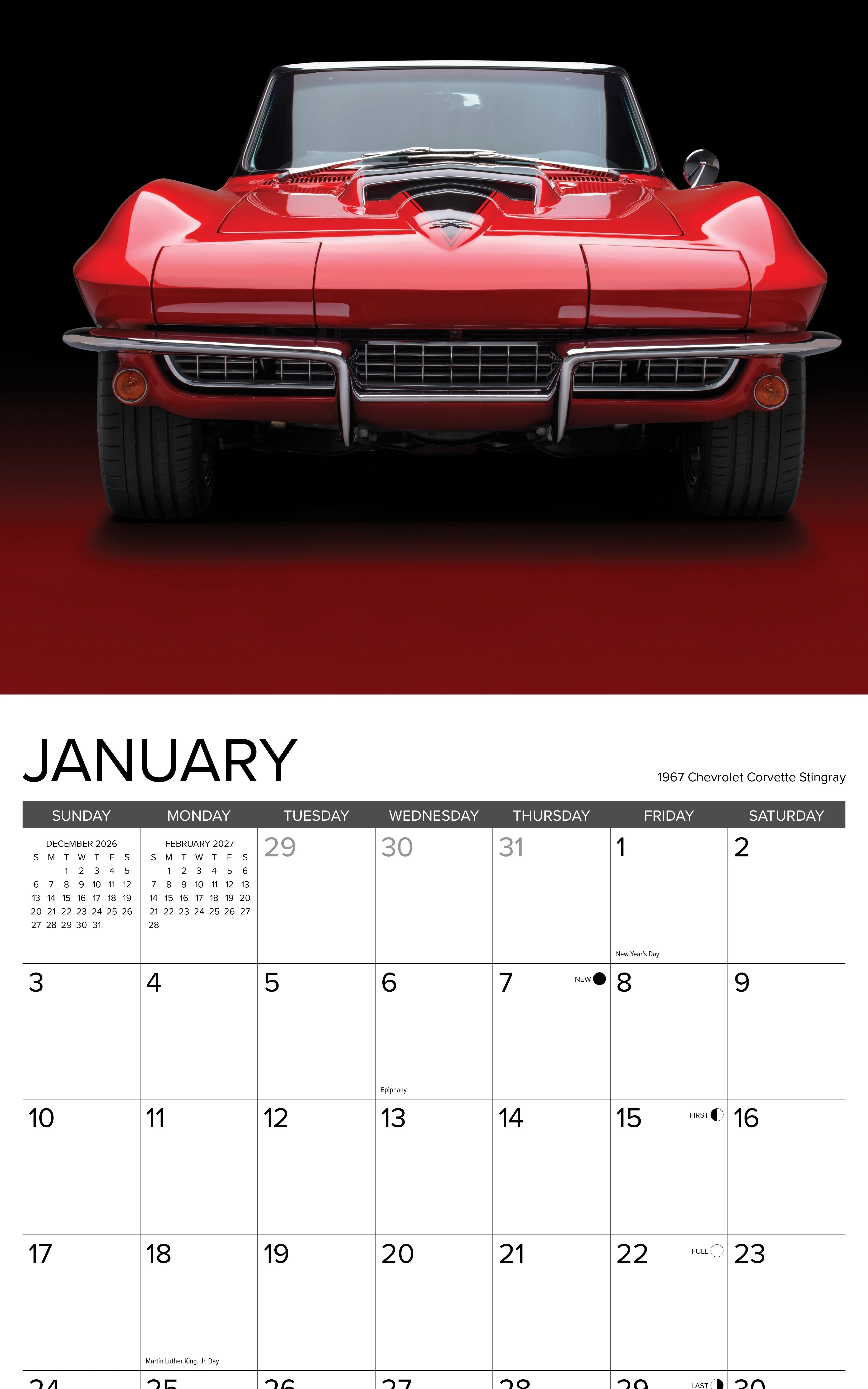 2027 Classic Cars Wall Calendar 12X12 20 9781549259715_1