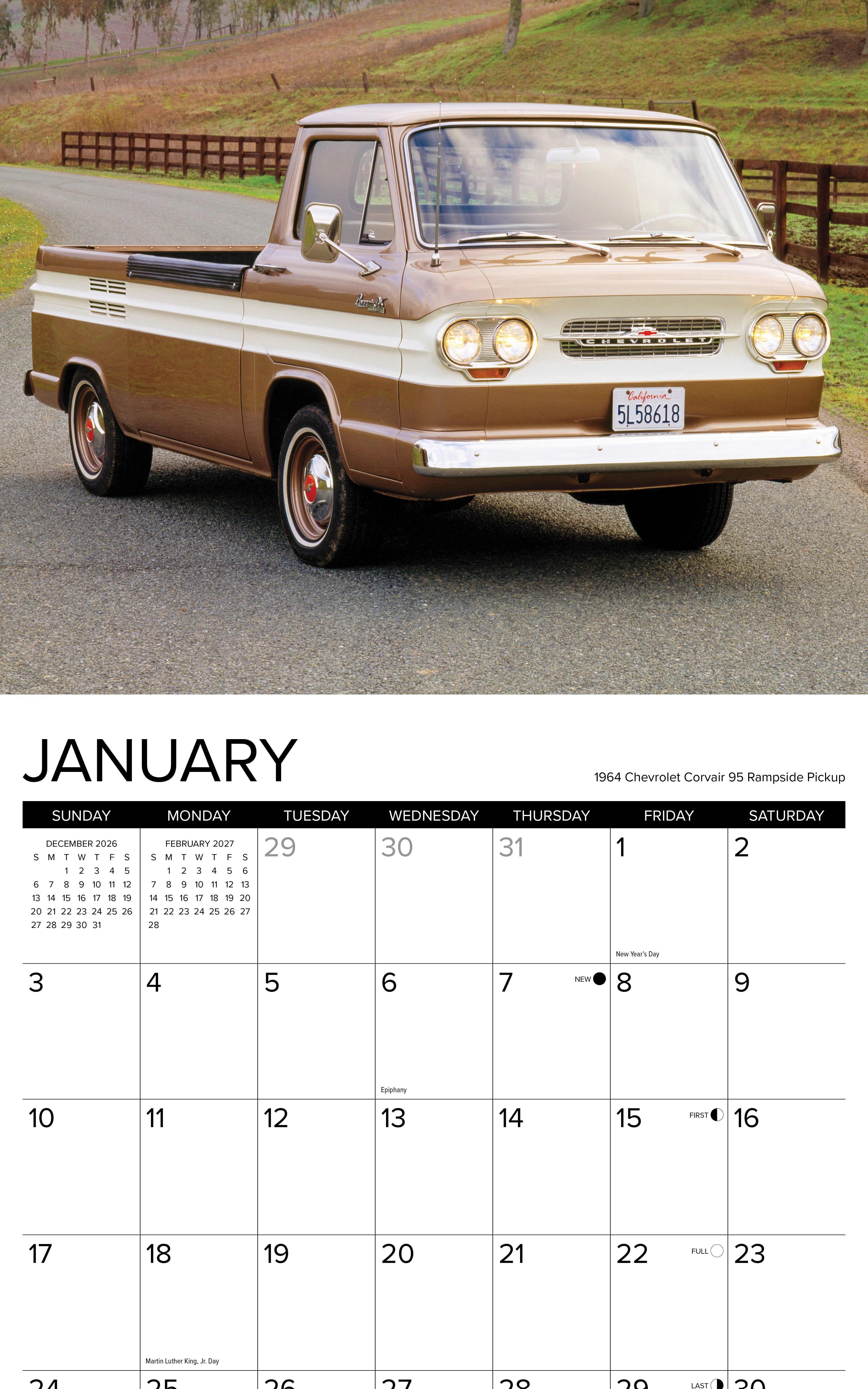 2027 Classic Pickups Wall Calendar 12X12 20 9781549259753_1