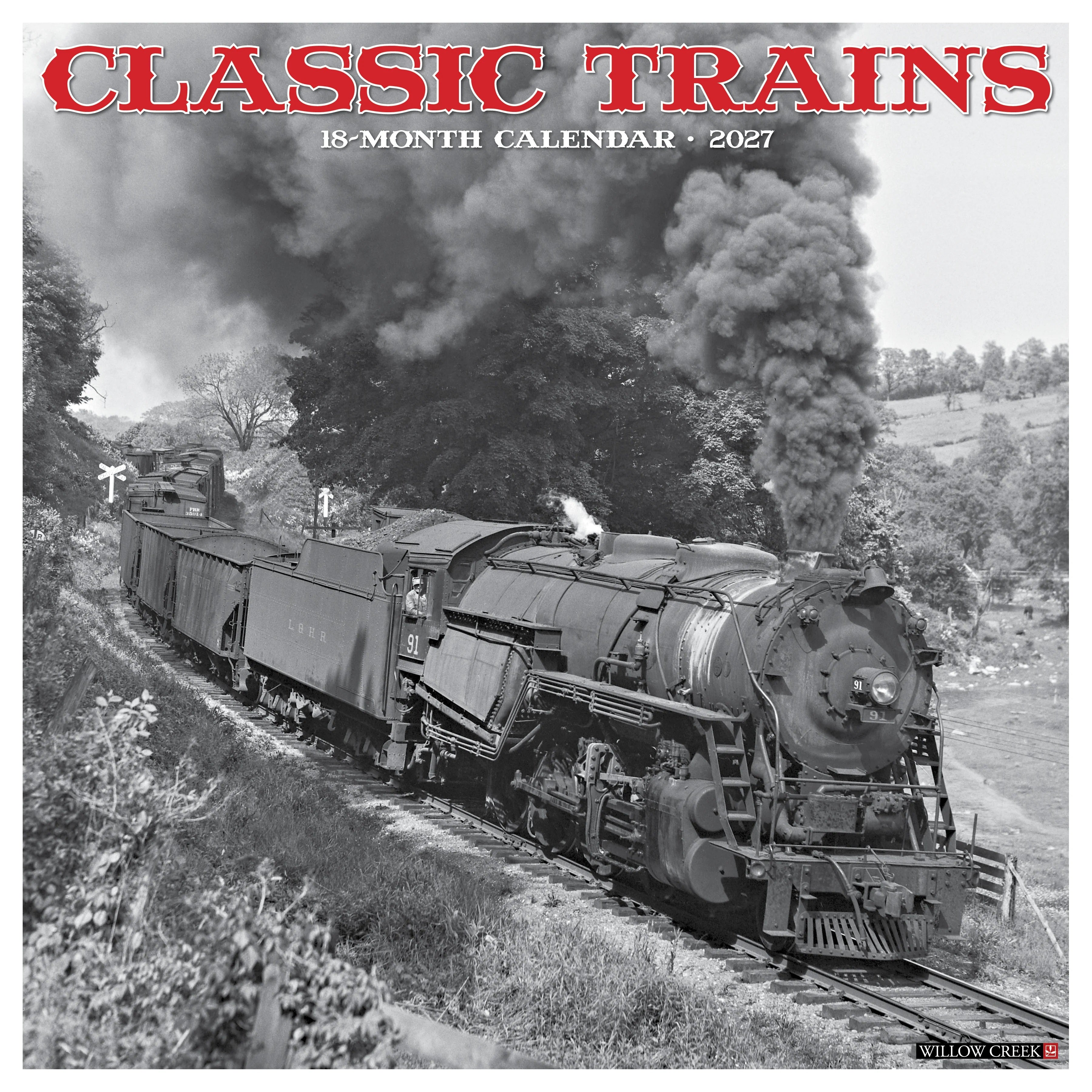 2027 Classic Trains Wall Calendar 12X12 20 9781549259777