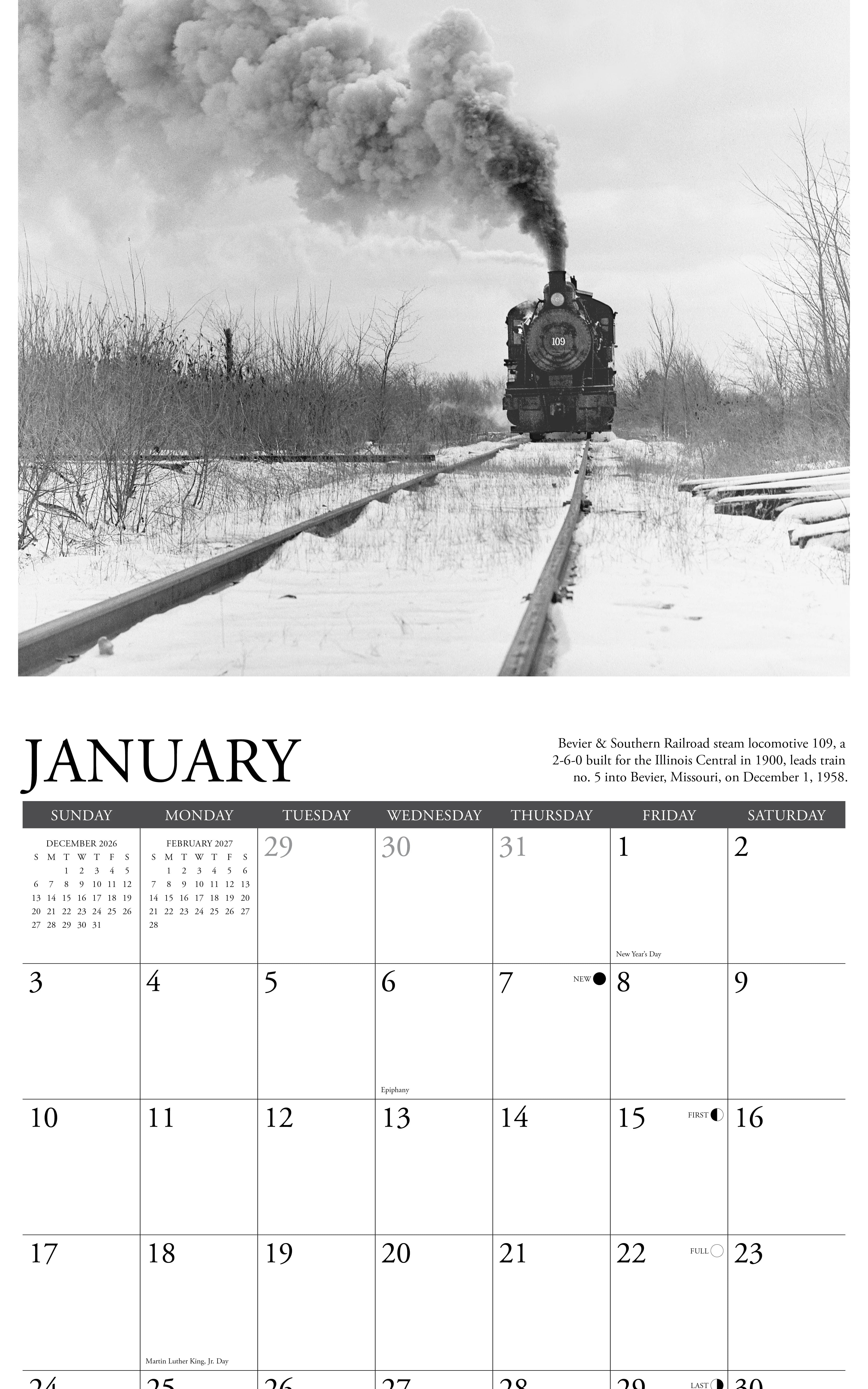 2027 Classic Trains Wall Calendar 12X12 20 9781549259777_2
