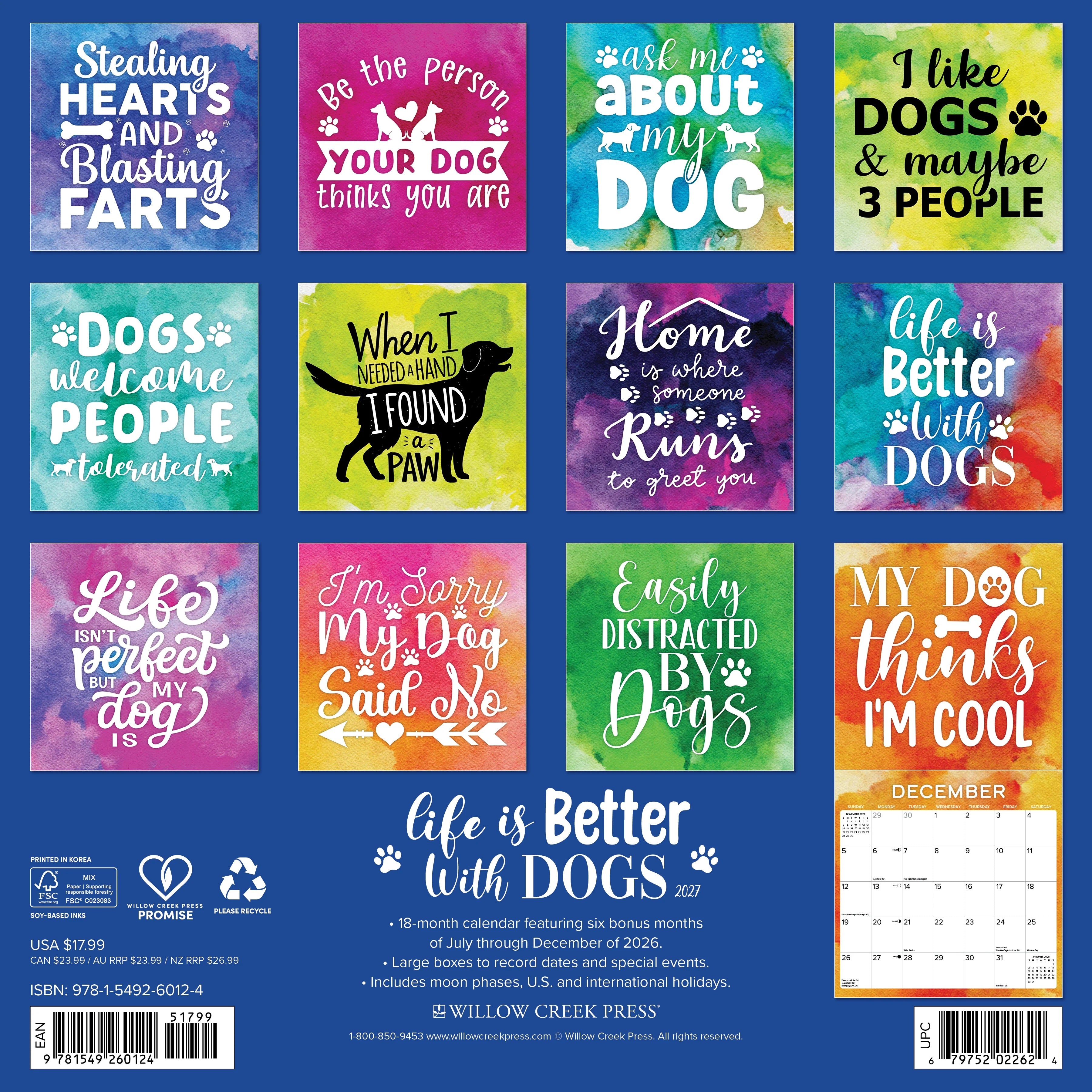 2027 Life Is Better with Dogs Wall Calendar 12X12 20 9781549260124_20d419ec-95f3-49c1-8c24-c0701624cb4b