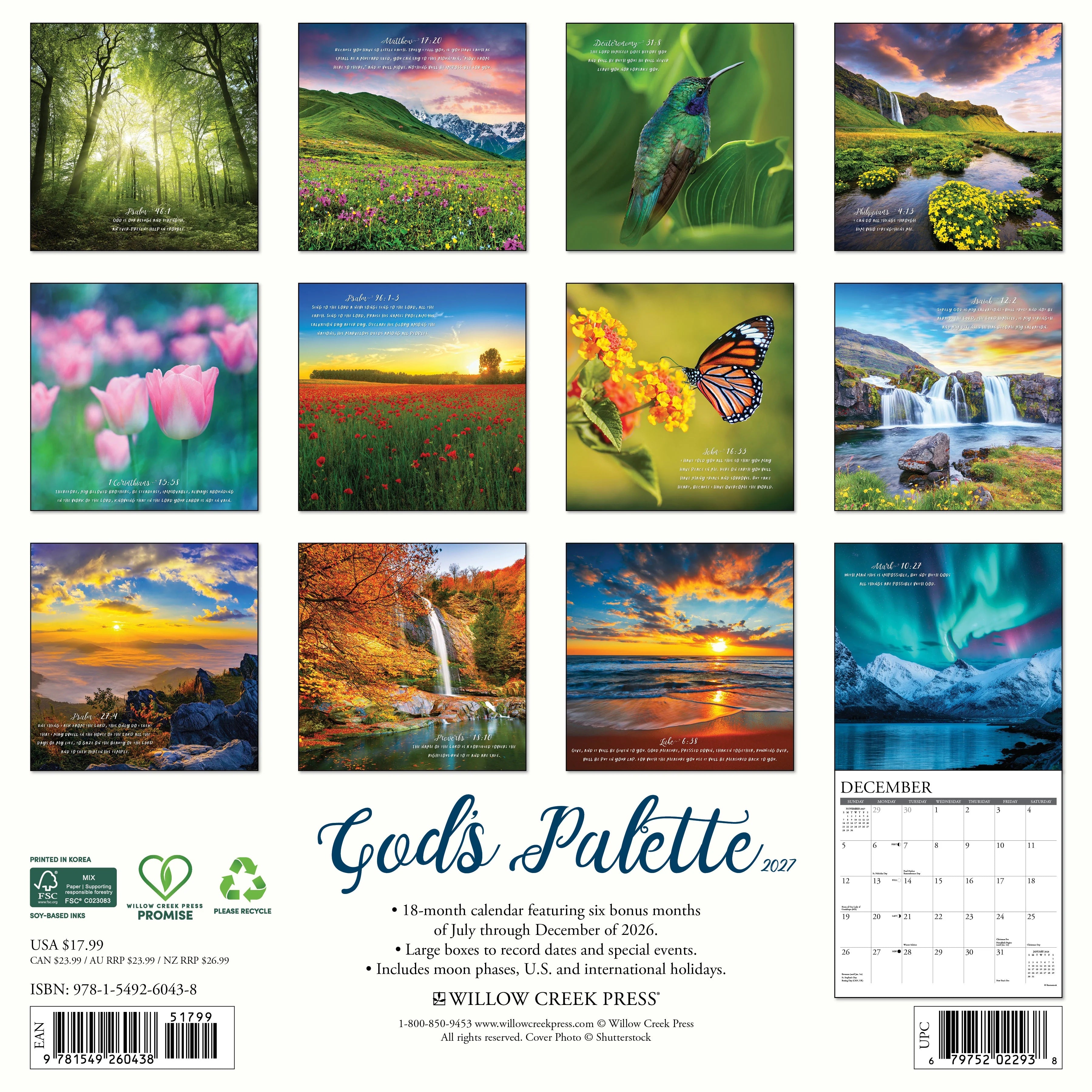 2027 God's Palette Wall Calendar 12X12 20 9781549260438_da955e5a-e9ee-429b-8ba0-deeef82fa6d8