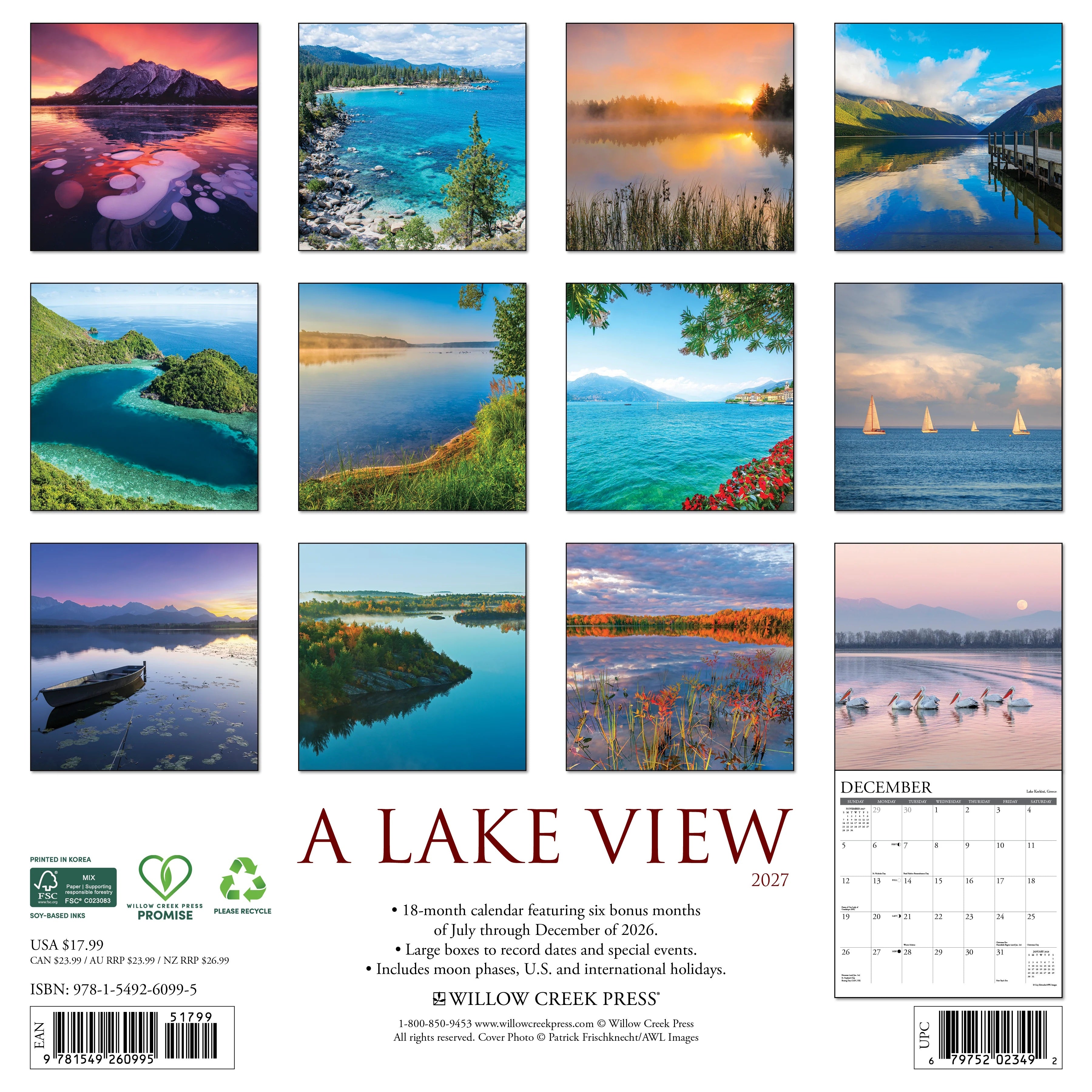 2027 a Lake View Wall Calendar 12X12 20 9781549260995_f324dabe-9358-4e38-b9c9-72b7c0f0bb2e
