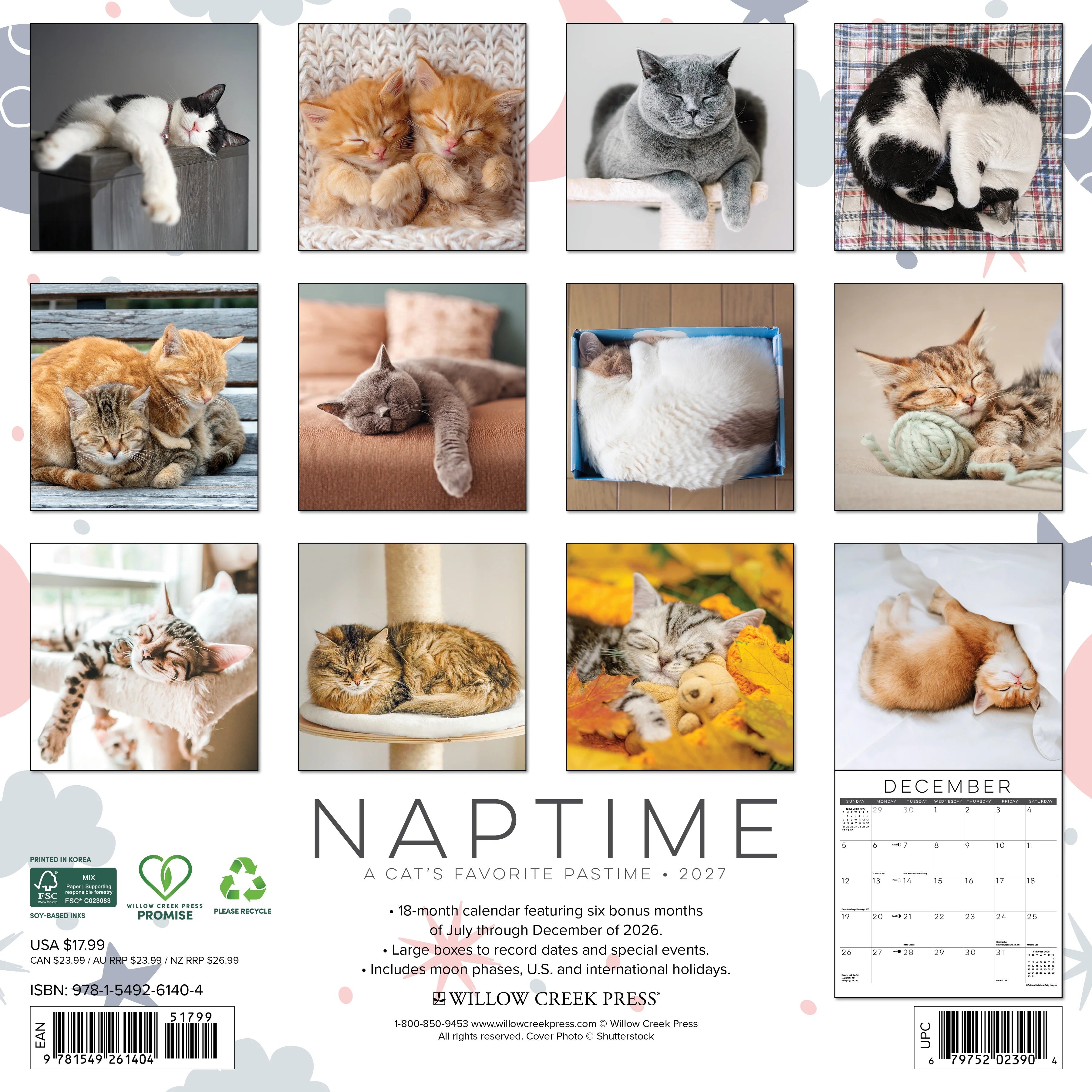 2027 Naptime: a Cat's Favorite Pasttime Wall Calendar 12X12 20 9781549261404_19b8942a-5441-4a68-baad-53669a00294b