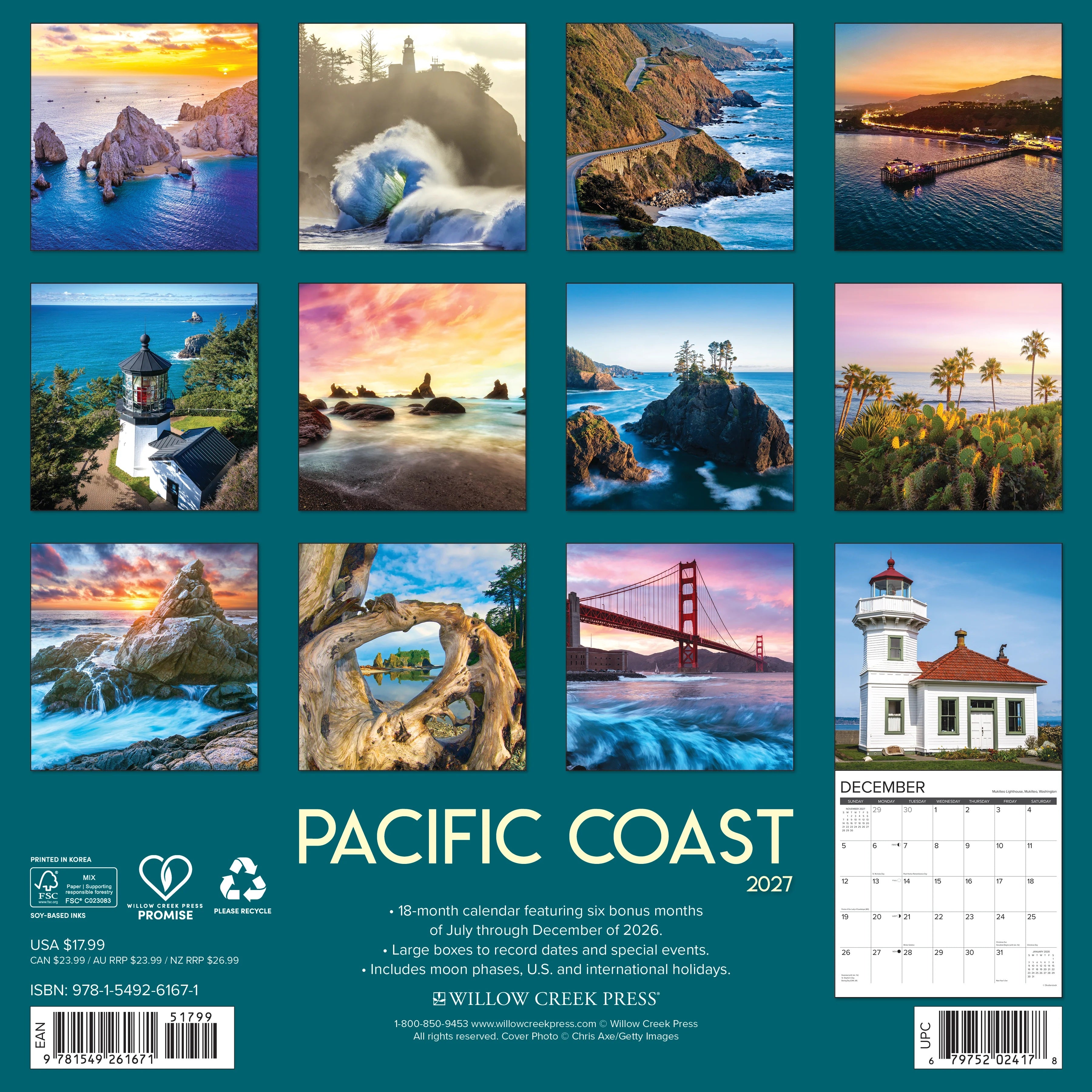 2027 Pacific Coast Wall Calendar 12X12 20 9781549261671_8b831b37-2b75-463c-901b-71b569550968