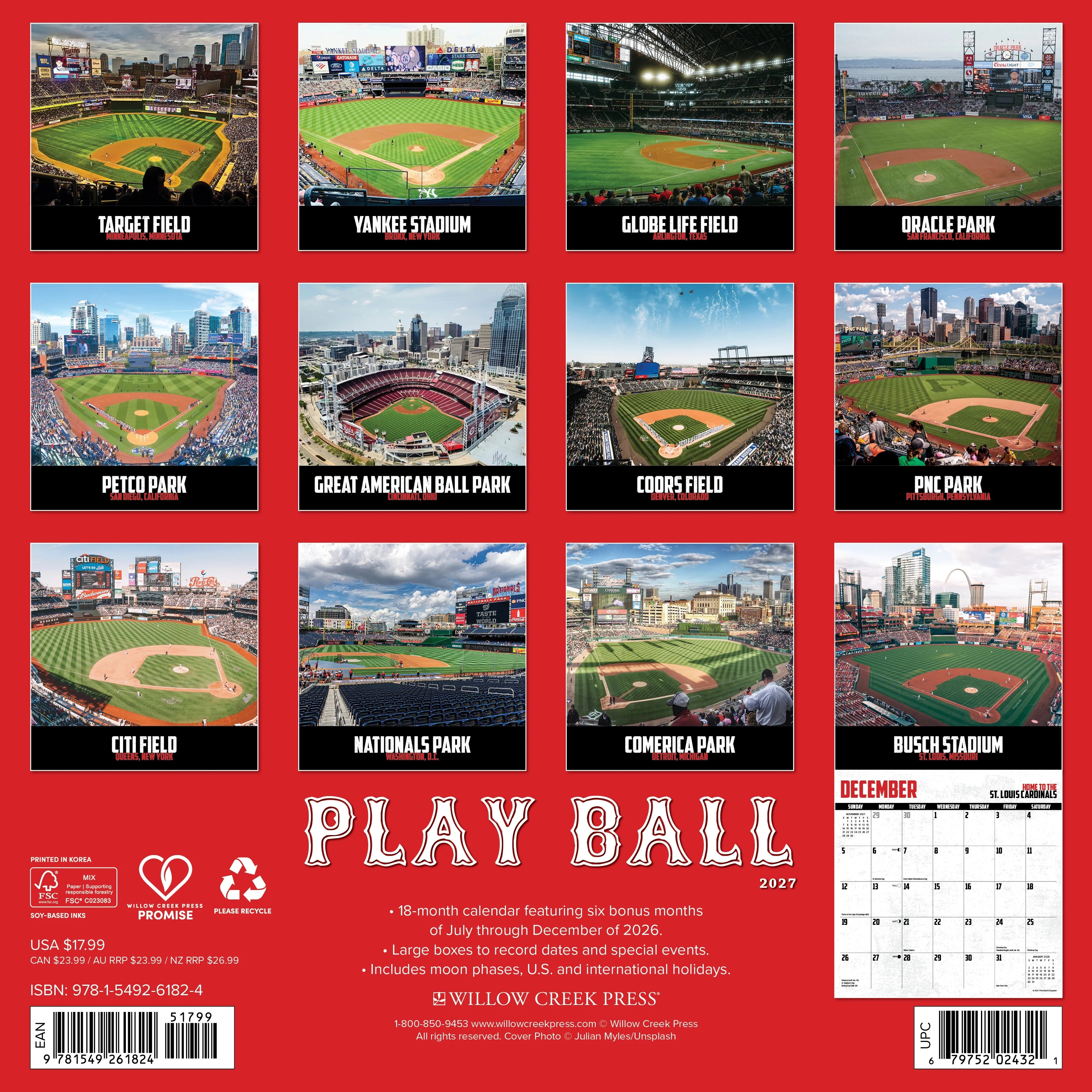 2027 Play Ball Wall Calendar 12X12 20 9781549261824_40a4961b-1a2c-4c7c-9ee5-16336166650c