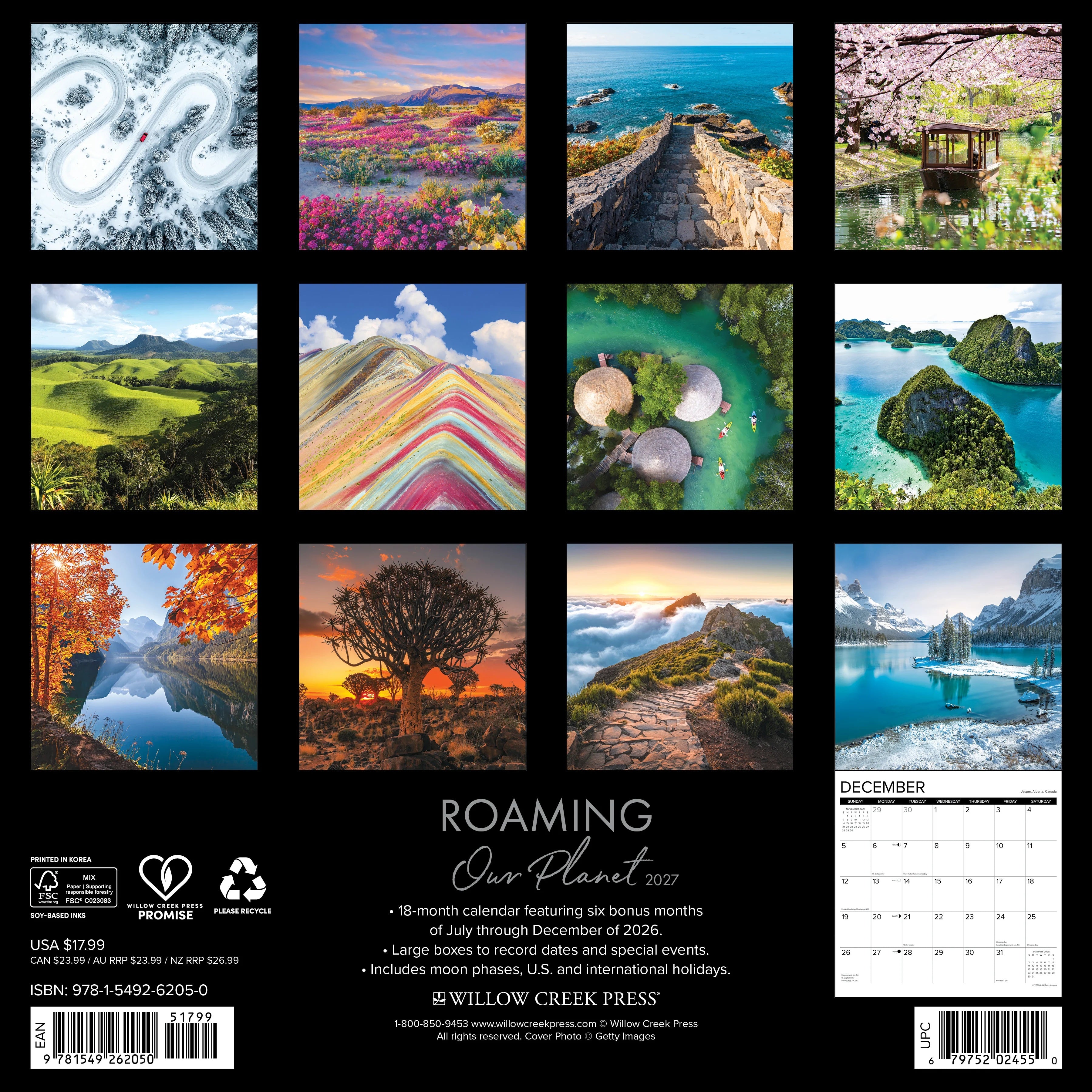 2027 Roaming Our Planet Wall Calendar 12X12 20 9781549262050_98aa5933-803b-4f2b-b341-8525ba12a624