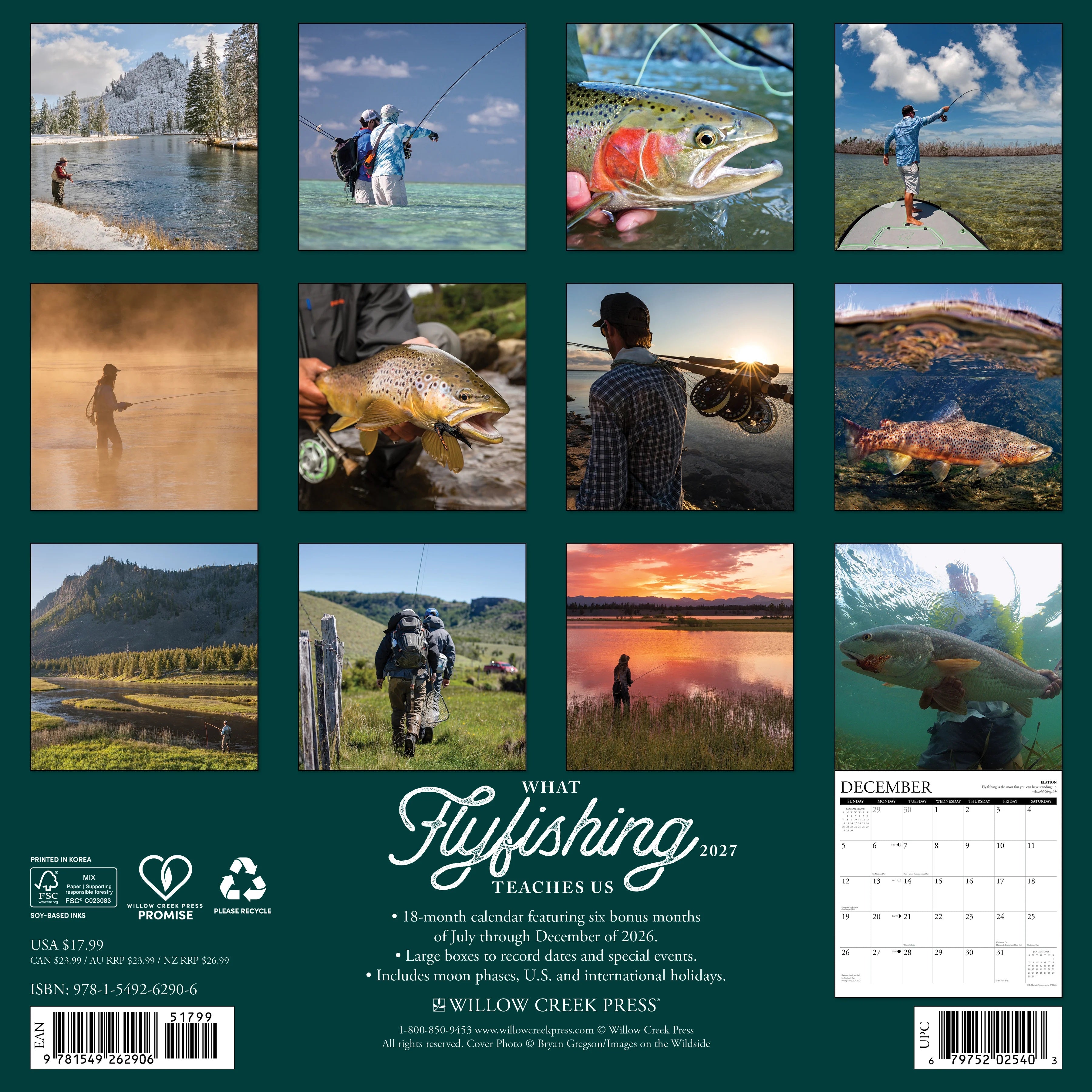 2027 What Flyfishing Teaches Us Wall Calendar 12X12