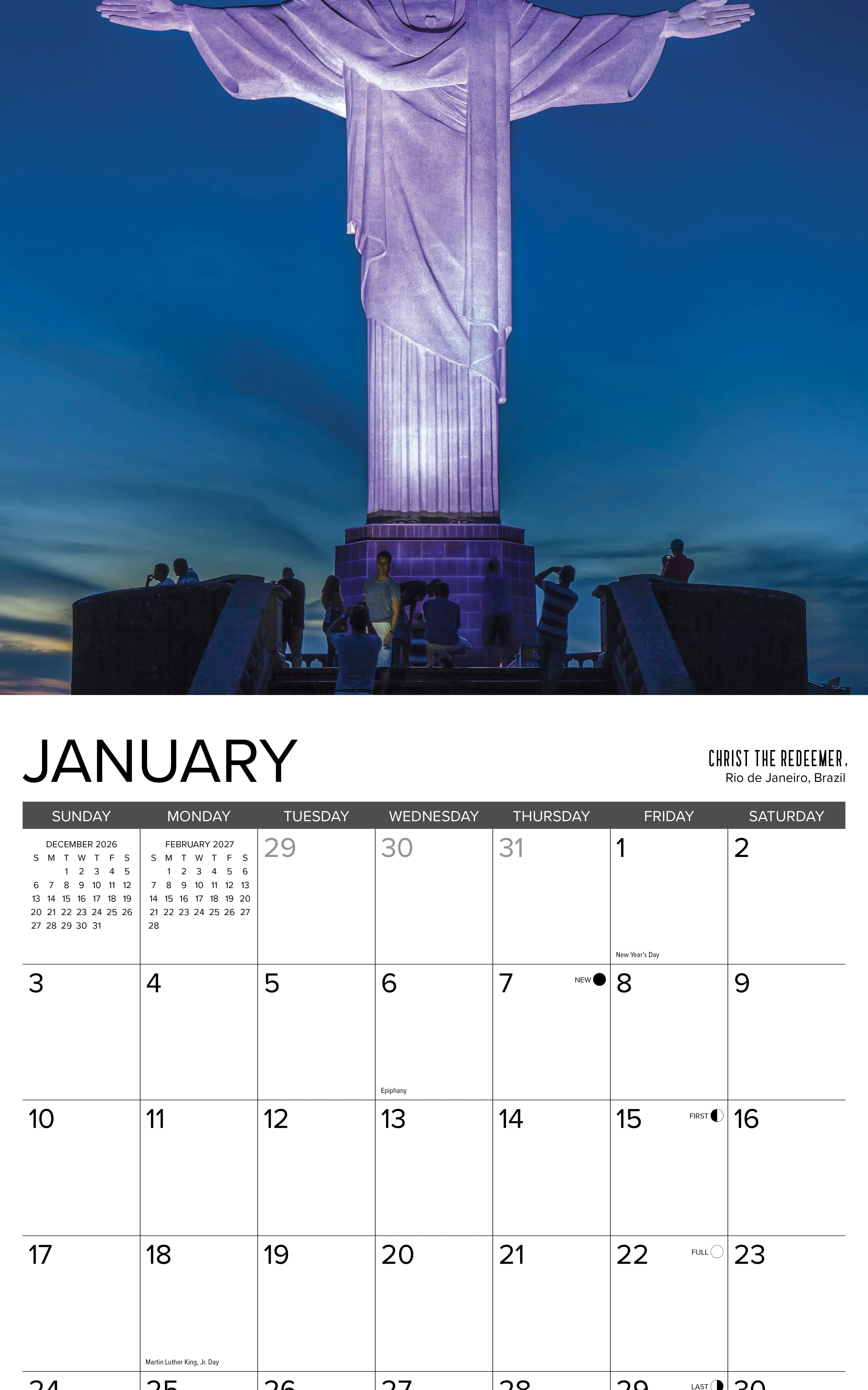 2027 Wonders of the World Wall Calendar 12X12 20 9781549263057_1