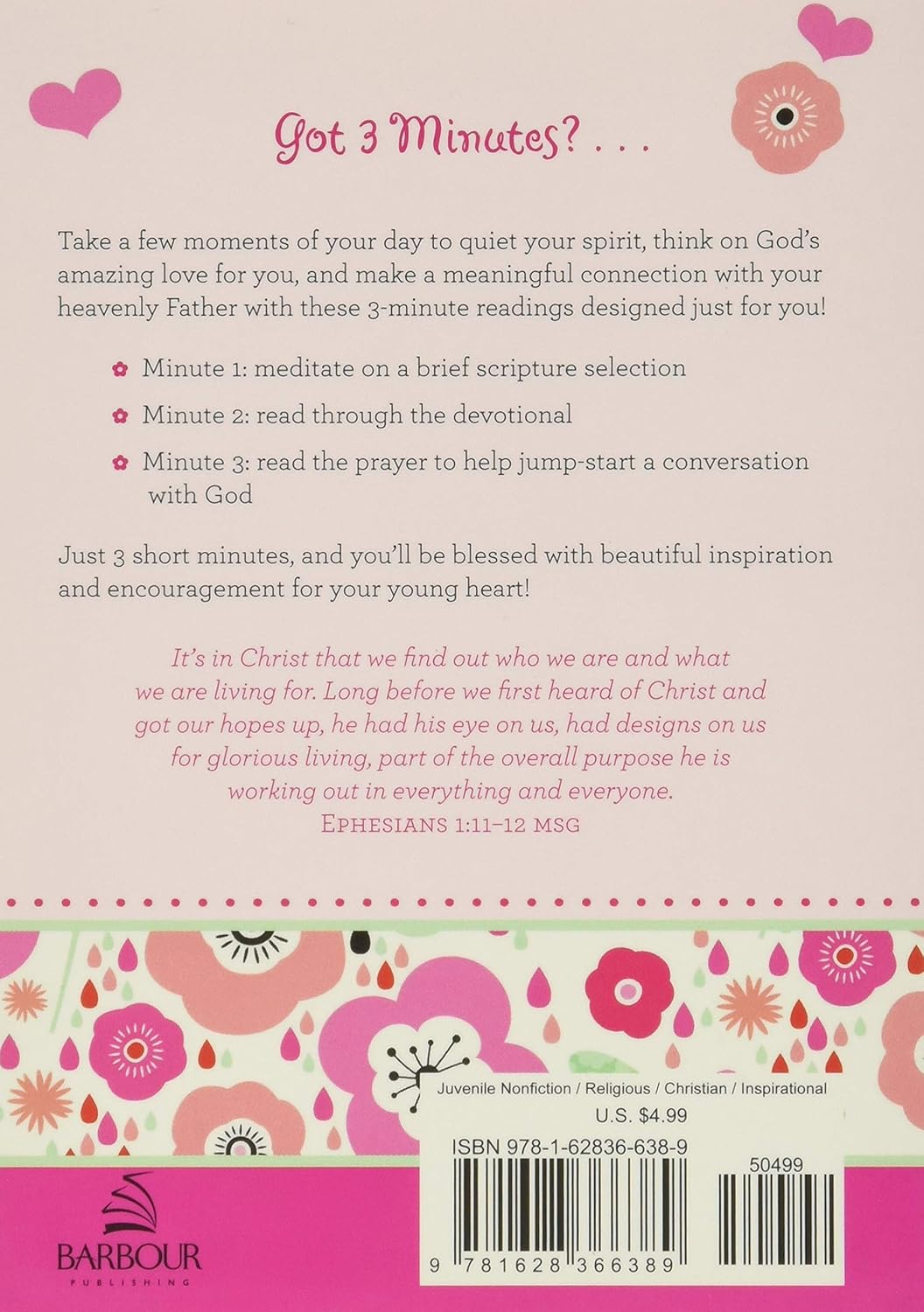 3-Minute Devotions For Girls by Thompson. Janice 9781628366389_1