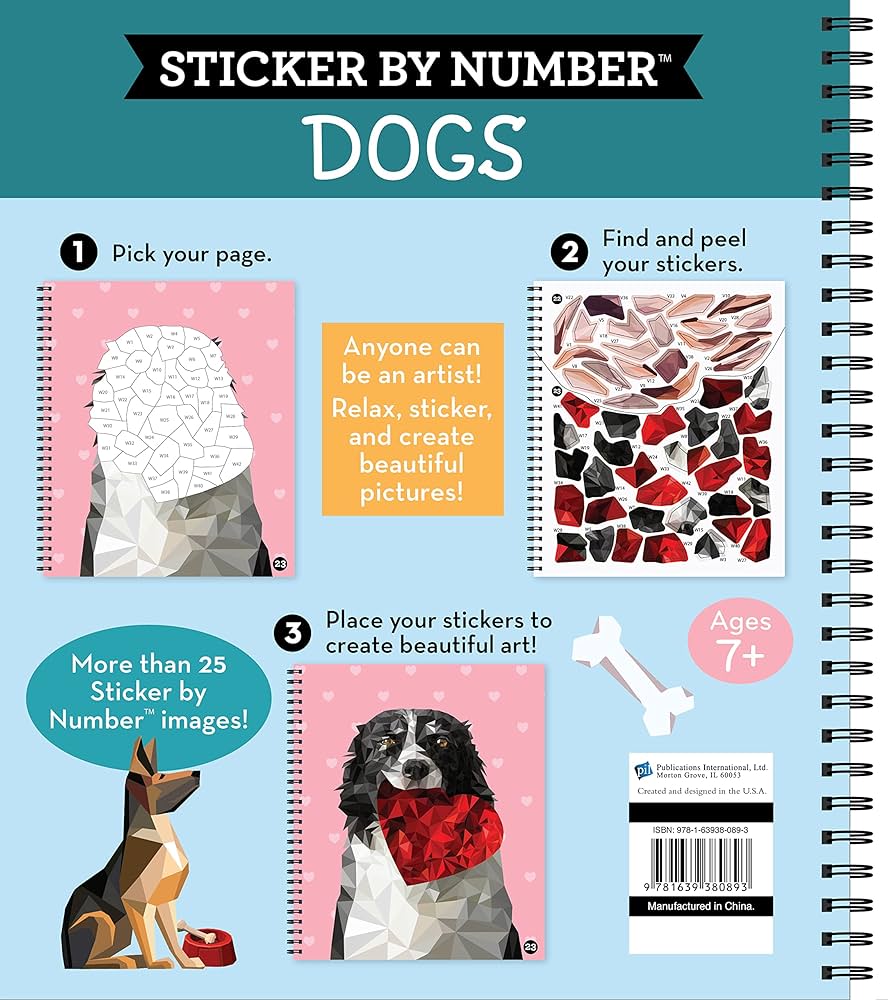 Dogs Sticker-By-Number by Brain Games 20 9781639380893_e1a49a51-86aa-499d-89e7-3da30f3f33a1