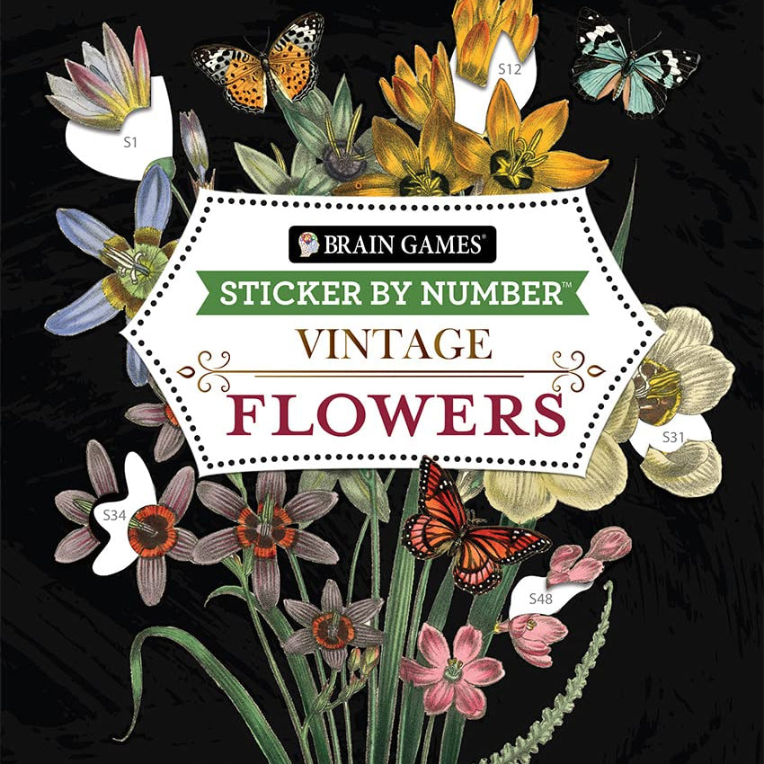 Vintage: Flowers (Sticker-By-Number) by Brain Games 20 9781639382309_9e46f47b-7592-4699-a13f-cf5d0dd308b3