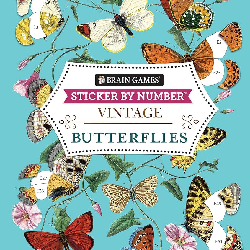Vintage: Butterflies (Sticker-By-Number) by Brain Games 20 9781639384778