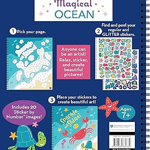 Magical Ocean Sticker By Number by Brain Games 20 9781639384839_67eecf20-1fa2-4249-8480-70e9b87dd2bf