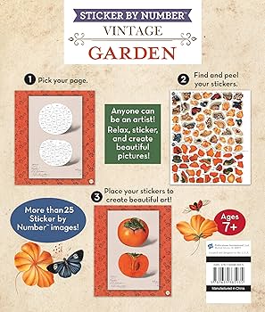 Vintage: Garden (Sticker-By-Number) by Brain Games 20 9781639385935_9d7c14a0-268e-4237-b248-cefdcd01bd84