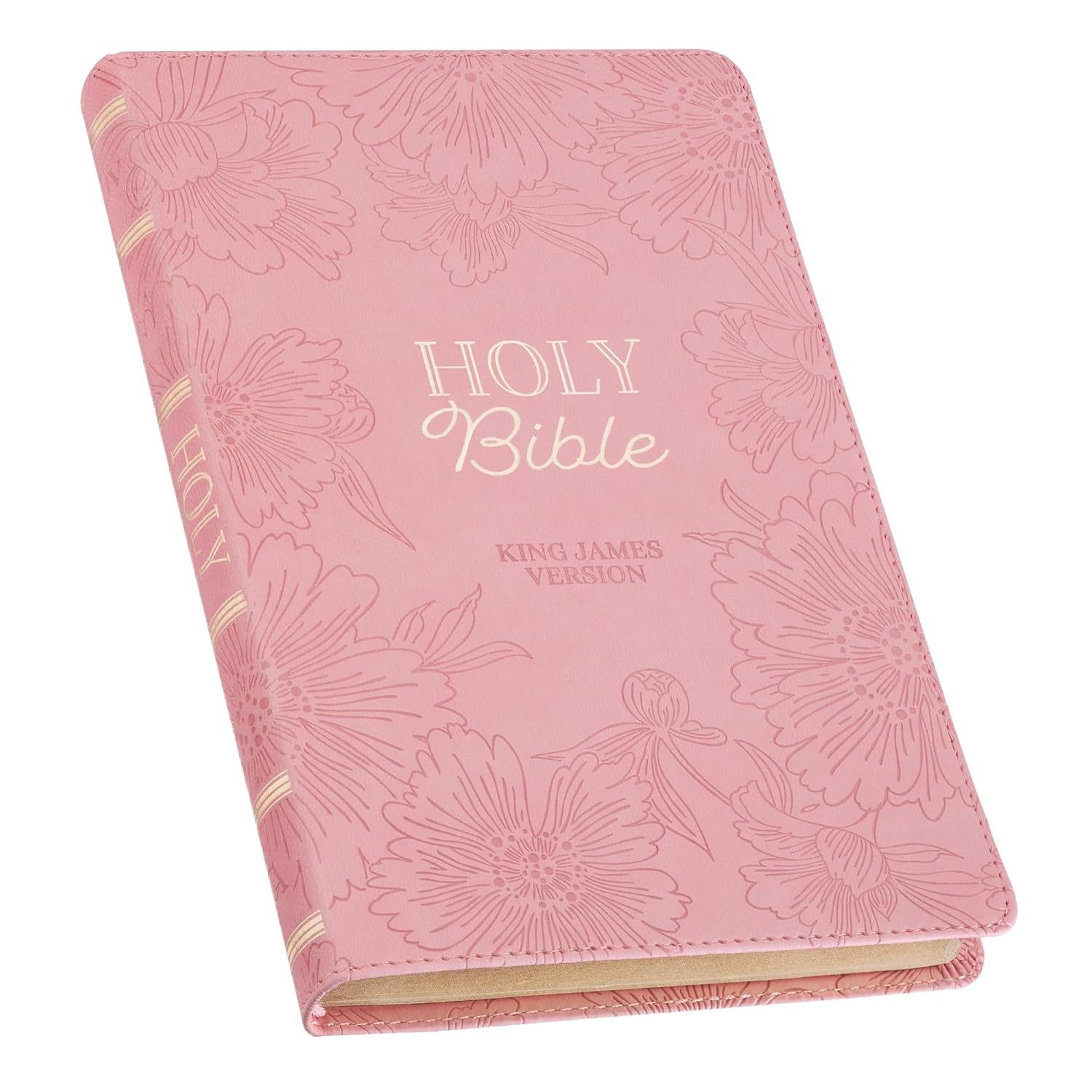 Kjv Holy Bible Pink Floral Faux Leather Gift Edition by Christian Art Gifts 20 9781639522859