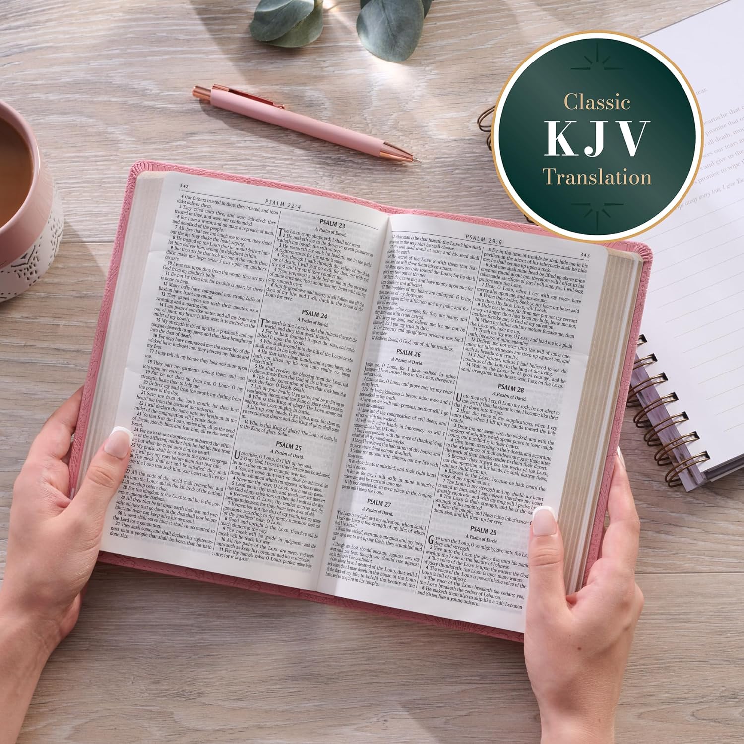 Kjv Holy Bible Pink Floral Faux Leather Gift Edition by Christian Art Gifts 20 9781639522859_2