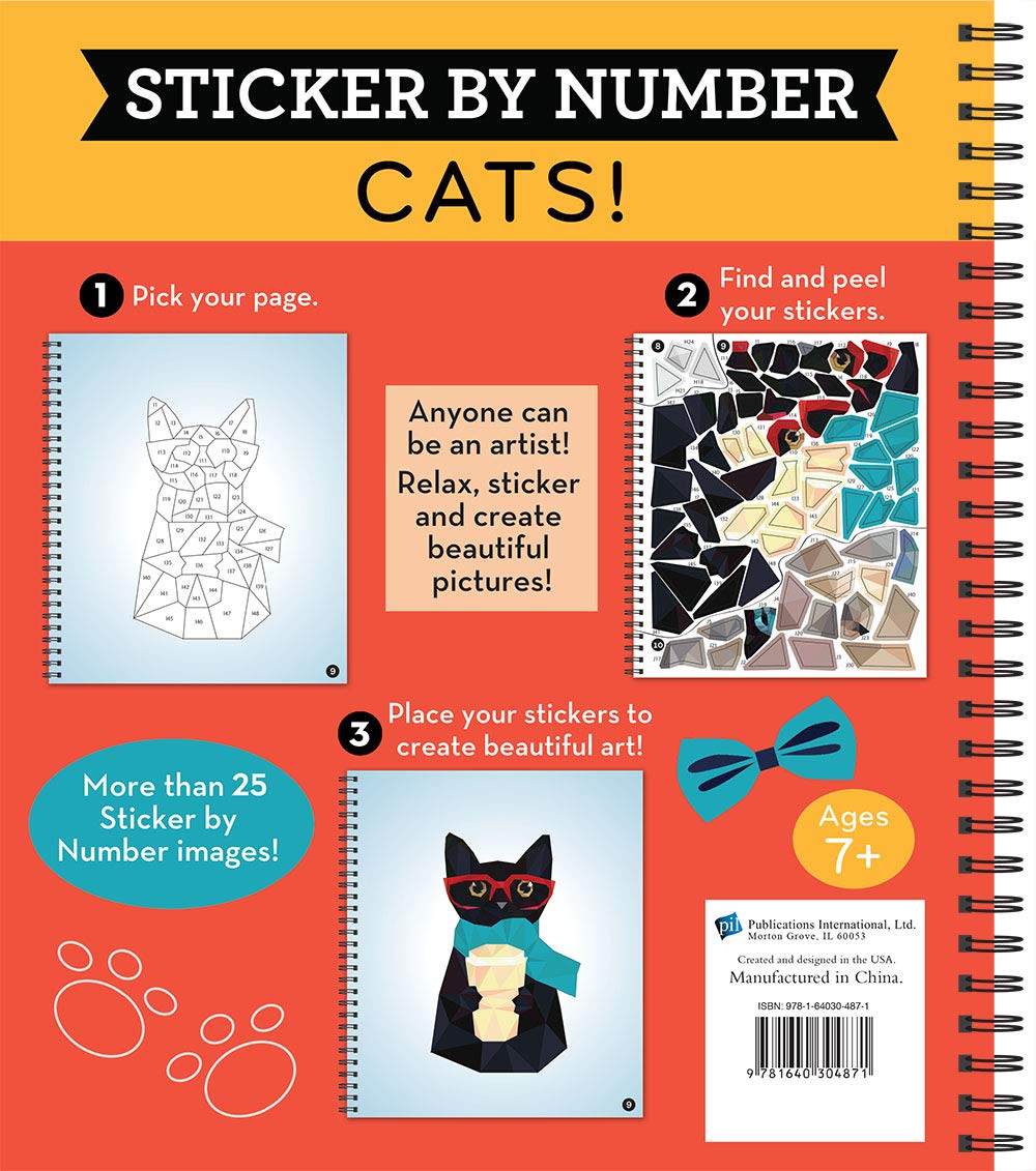 Cats! Sticker-By-Number by Brain Games 20 9781640304871_4ea133e4-b214-46a9-8124-1b570980c2e7