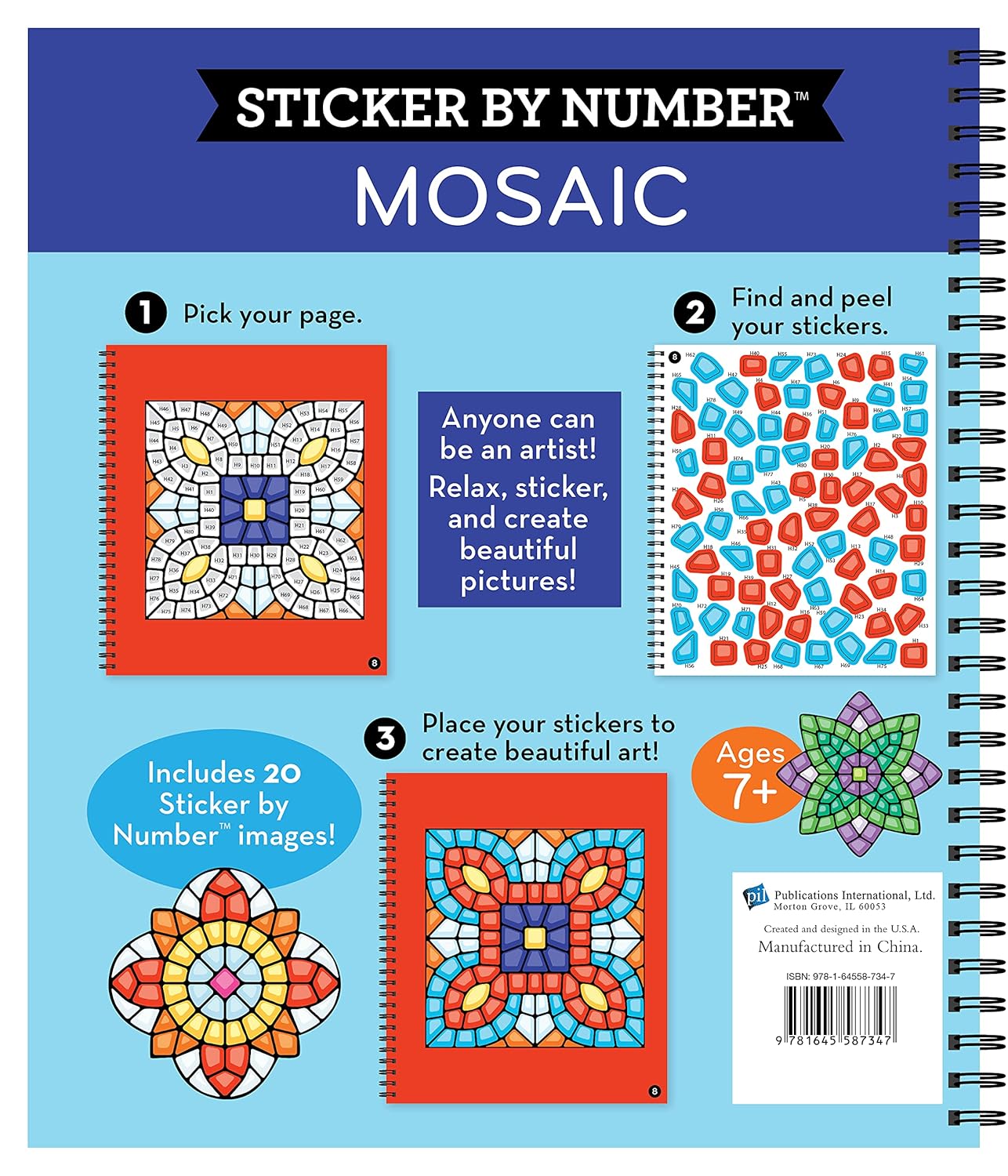 Sticker By Number: Mosaic by Brain Games 20 9781645587347_1