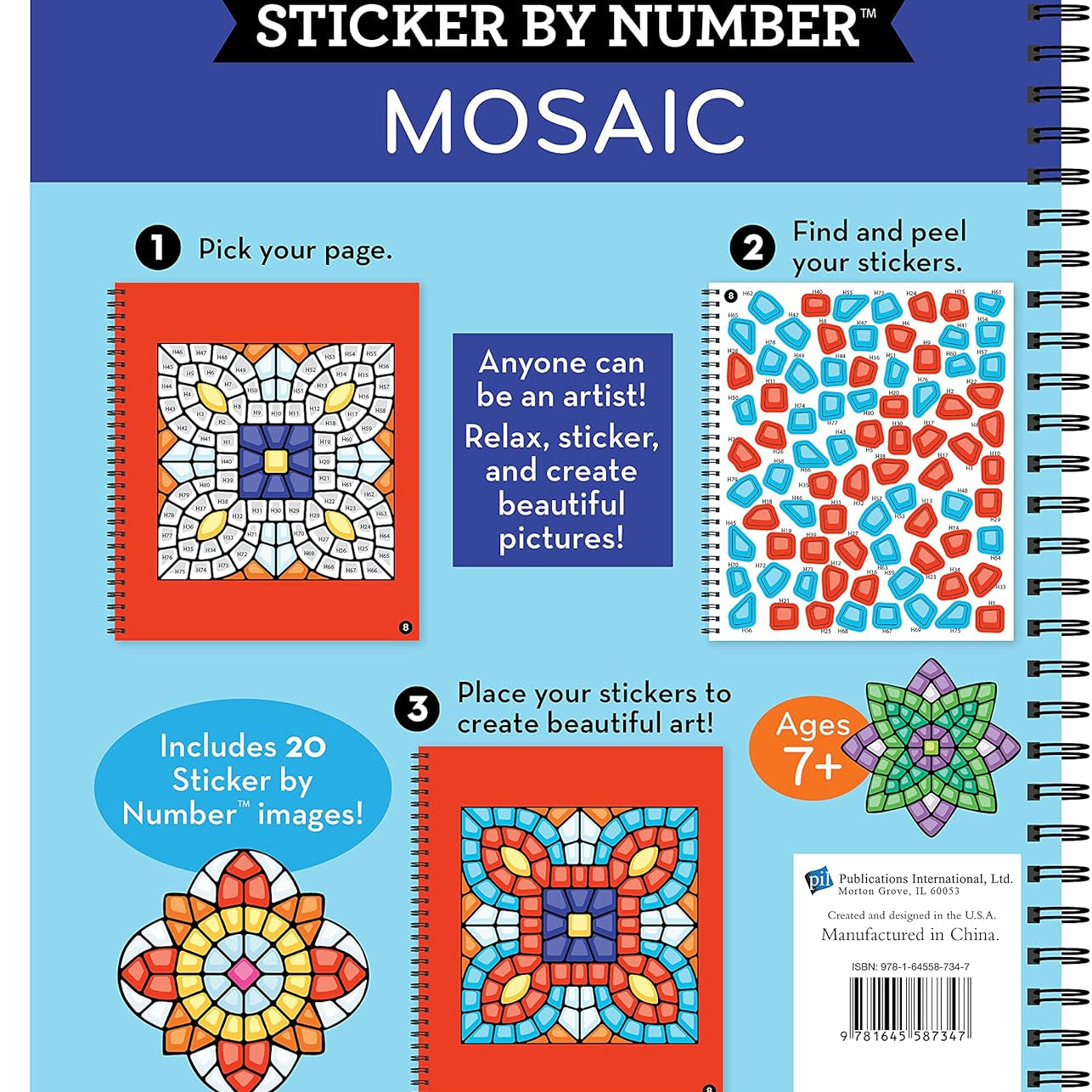 Sticker By Number: Mosaic by Brain Games 20 9781645587347_1_b3ba833b-7b03-4b2c-9118-c956d0ba78a8