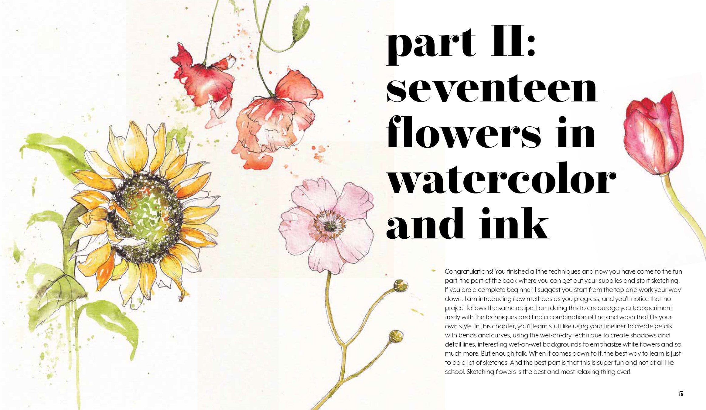Ink & Wash Florals: Stunning Botanical Projects In Watercolor & Ink by Brix. 9781645676997_2