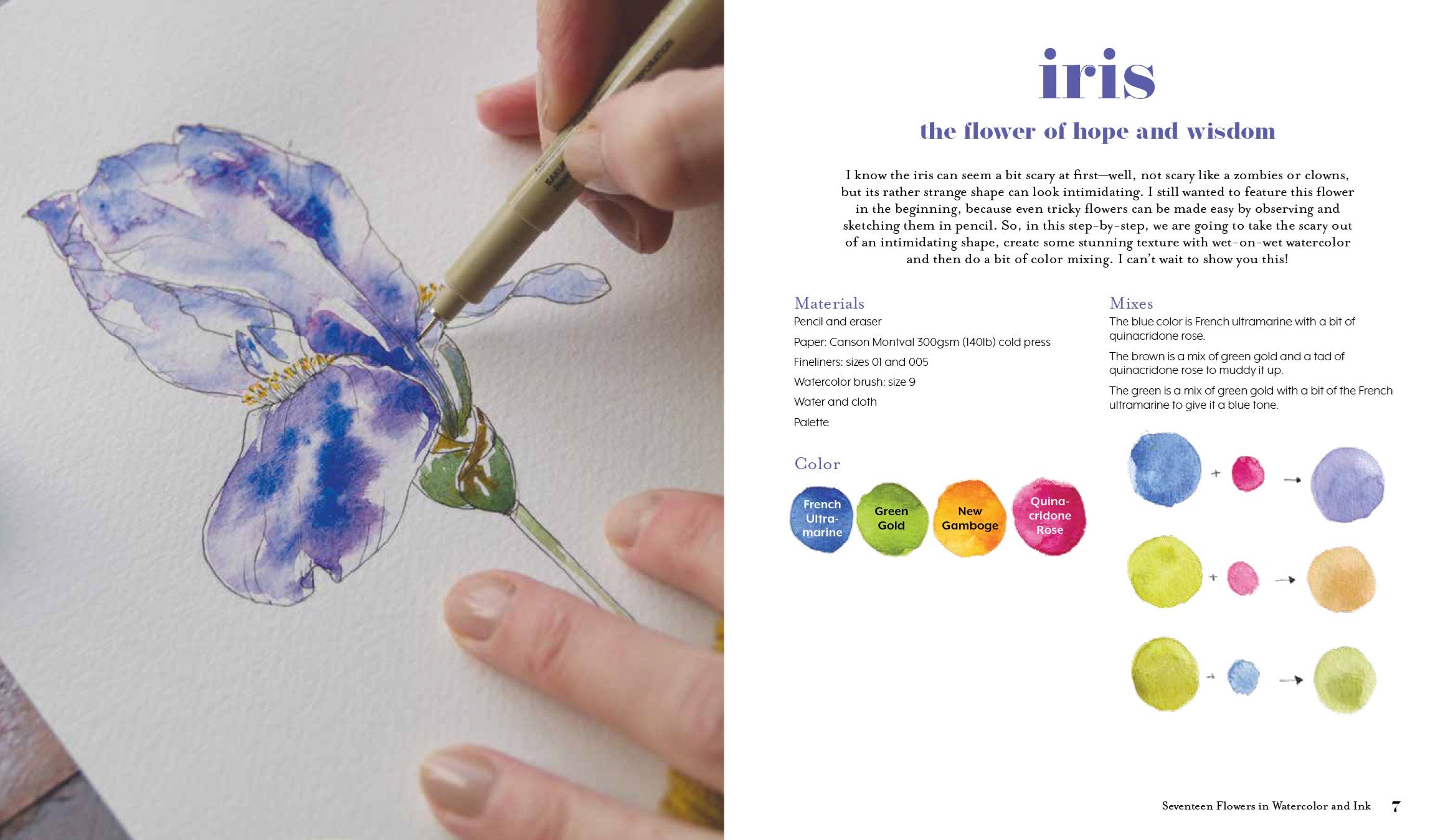 Ink & Wash Florals: Stunning Botanical Projects In Watercolor & Ink by Brix. 9781645676997_3