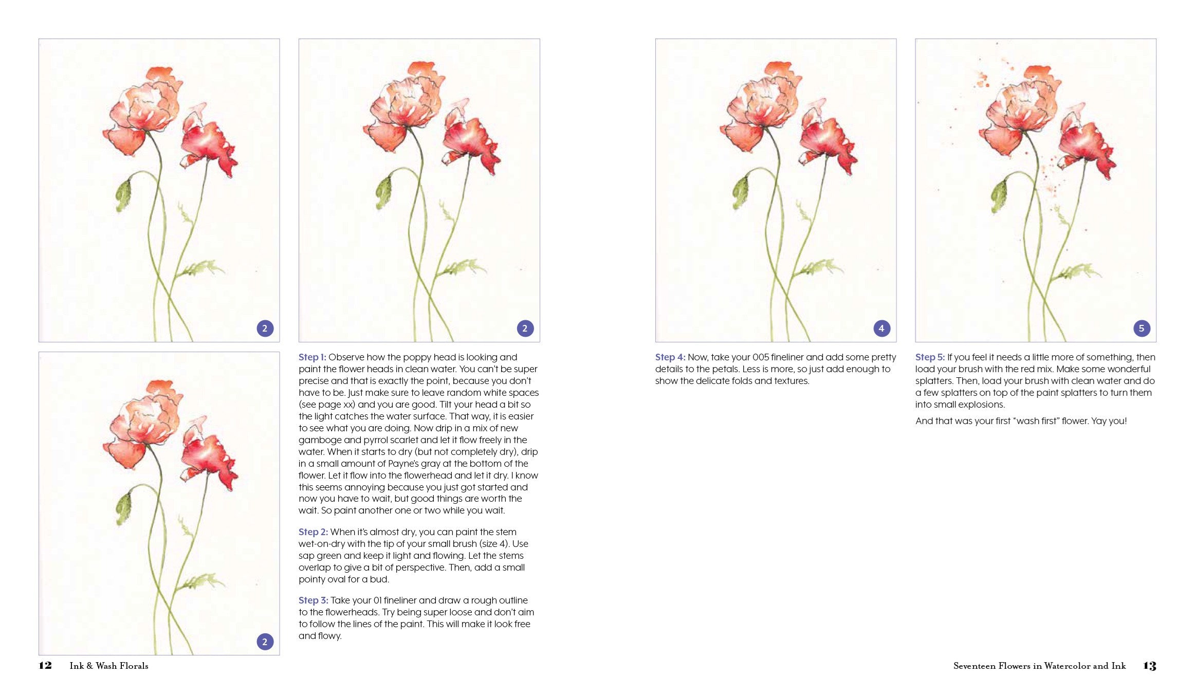 Ink & Wash Florals: Stunning Botanical Projects In Watercolor & Ink by Brix. 9781645676997_6
