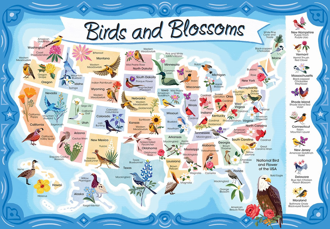 American Birds And Blooms 1000 Piece Jigsaw Puzzle - Parragon 20 9781646386994