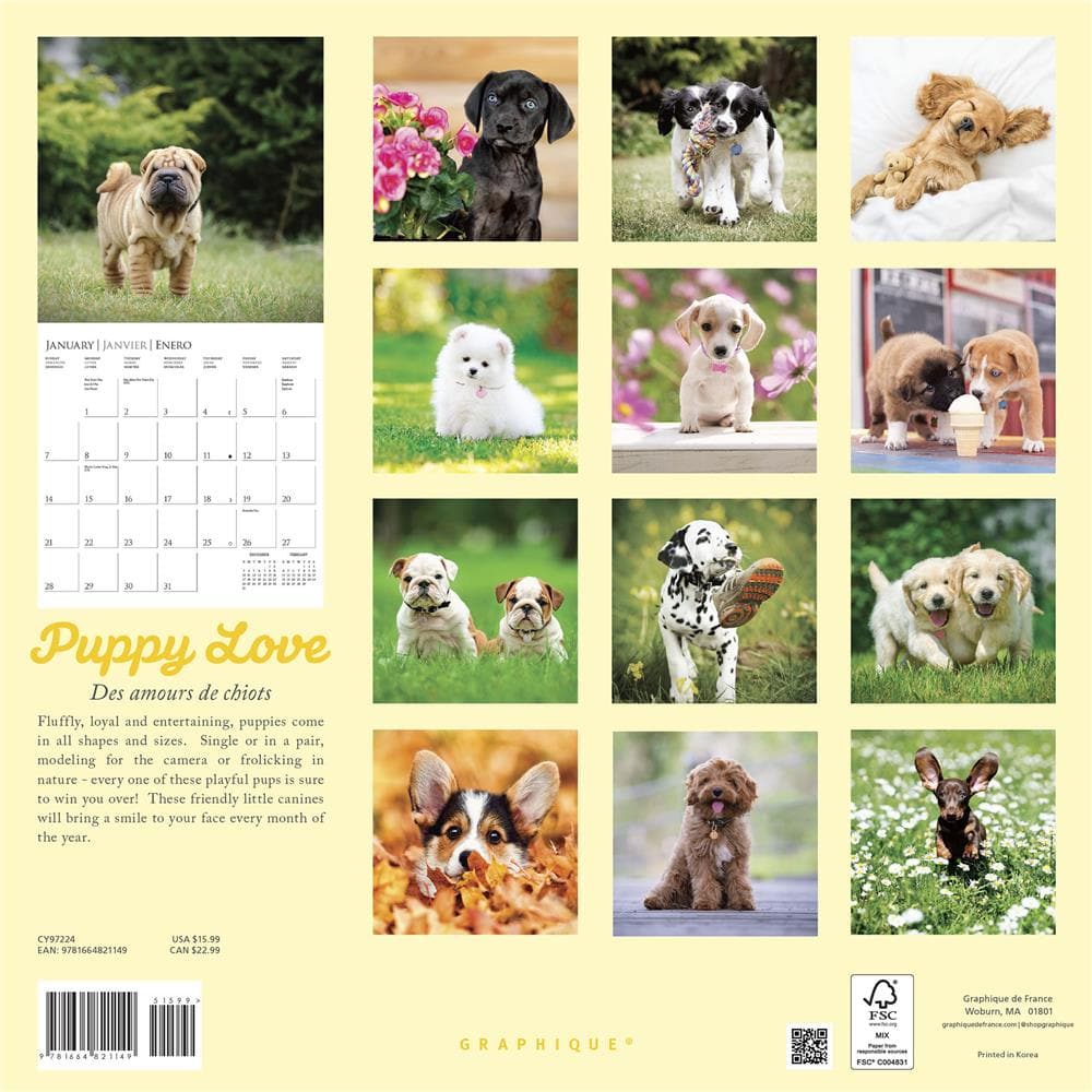 2024 Puppy Love Wall Calendar - Graphique 9781664821149_29da4436-564f-4231-9d6a-80ada4836f47