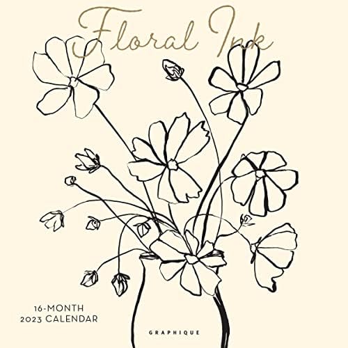2024 Floral Ink Wall Calendar - Graphique 9781664821293