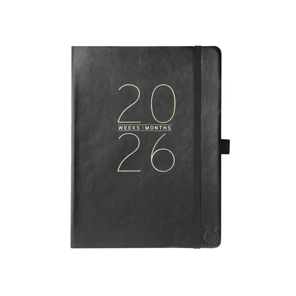 2026 6X8 Black Apollo Vegan Leather Planner 9781664844223