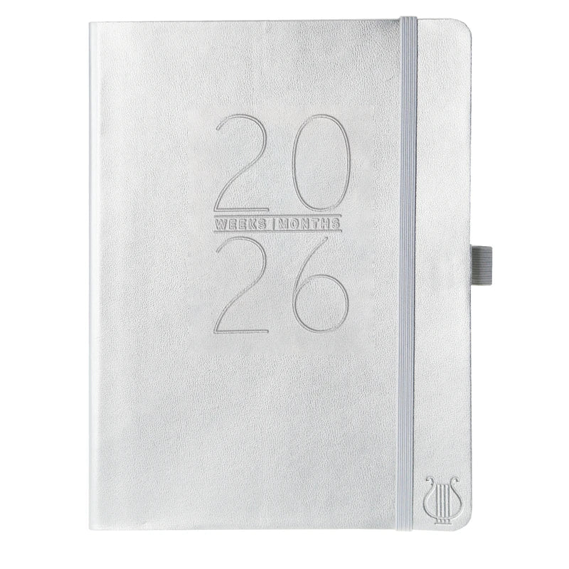 2026 6X8 Silver Apollo Vegan Leather Planner 9781664844247