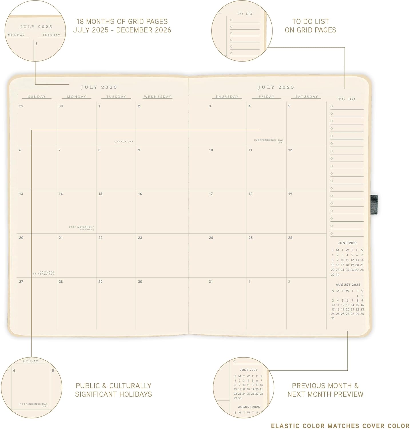 2026 6X8 Gold Apollo Vegan Leather Planner 9781664844278_2
