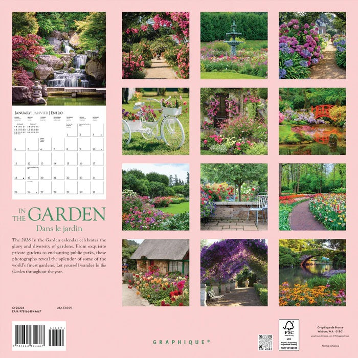 2026 In The Garden 12X12 Wall Calendar 9781664844667