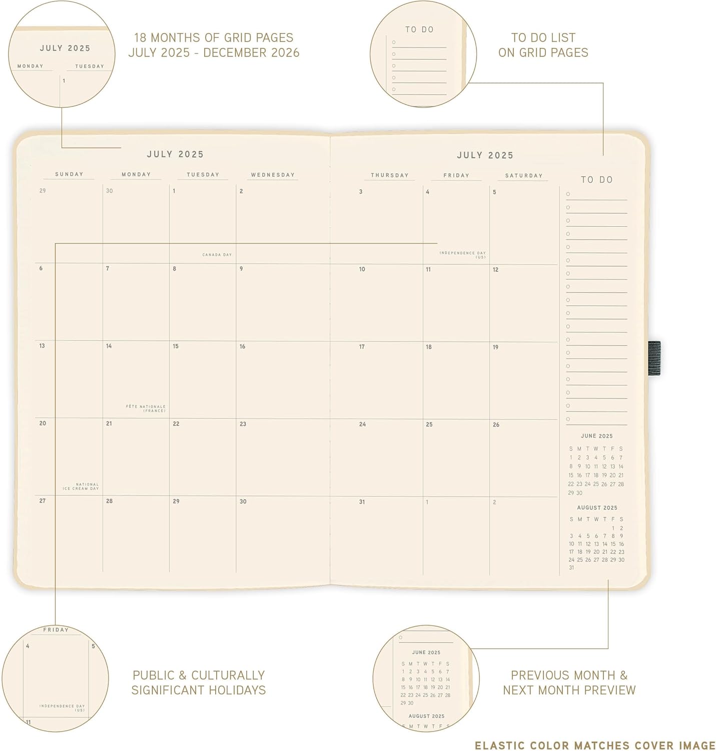 2026 Peanuts Pink Floatie 6X8 Hardbound Planner 9781664845282_2