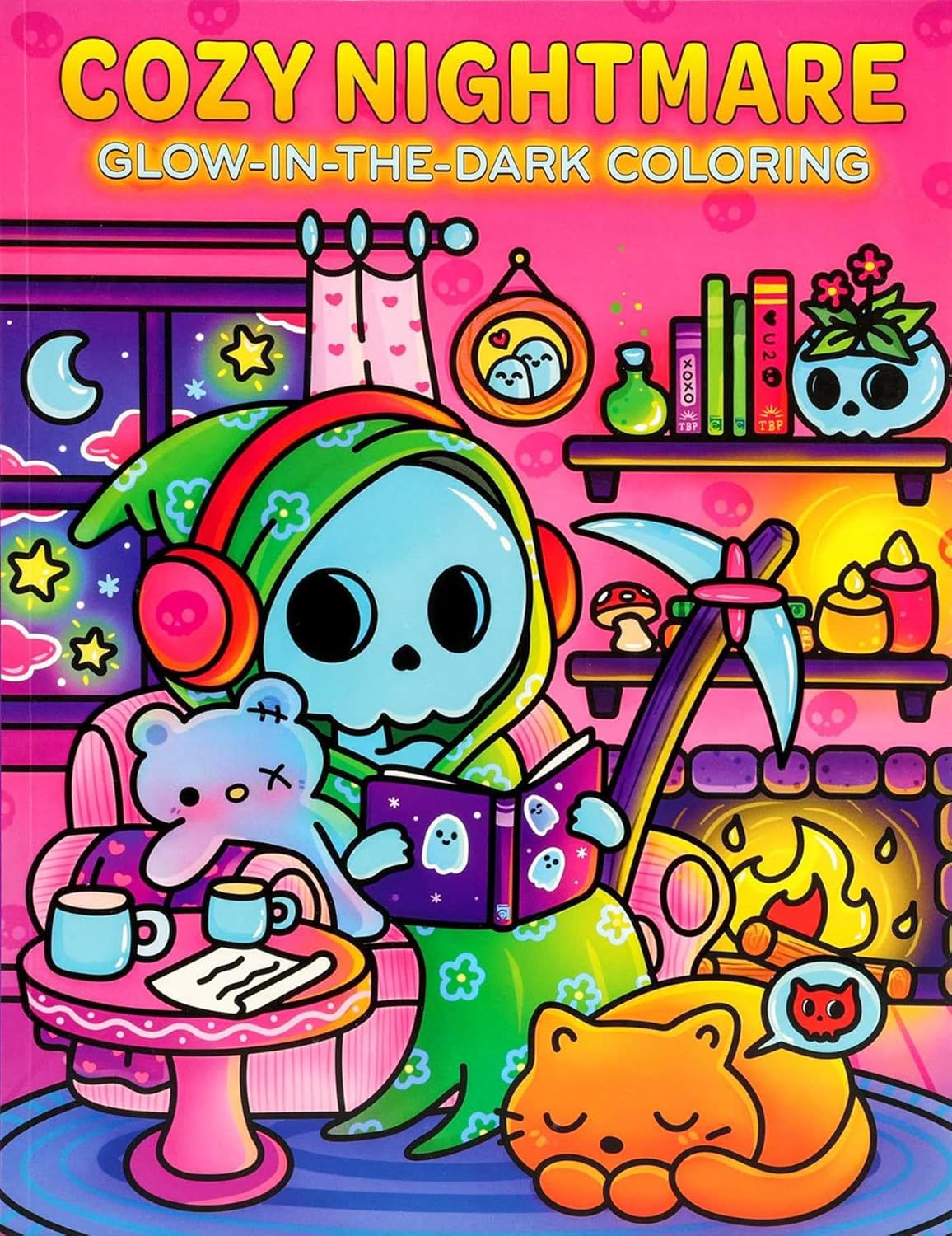 Cozy Nightmare Glow-In-The-Dark Coloring by Thunder Bay Press 9781667211305
