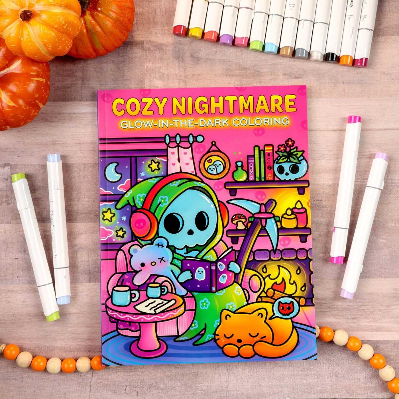 Cozy Nightmare Glow-In-The-Dark Coloring by Thunder Bay Press 9781667211305_1