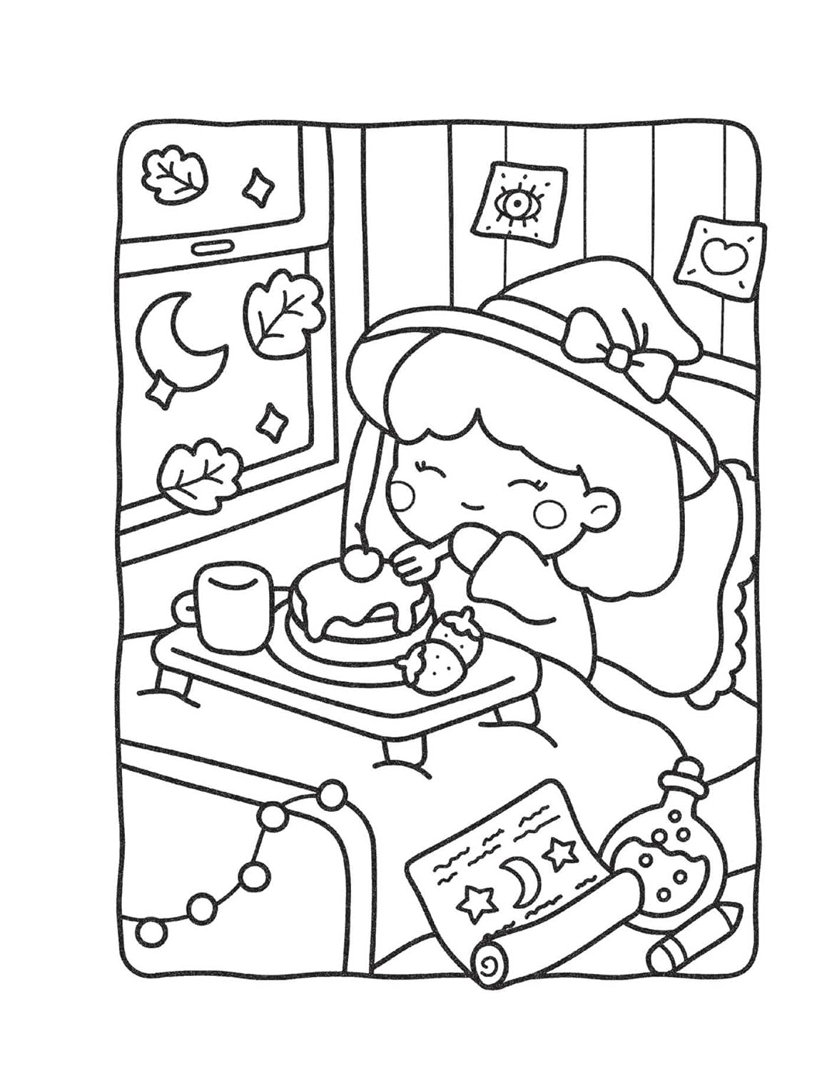 Cozy Nightmare Glow-In-The-Dark Coloring by Thunder Bay Press 9781667211305_6