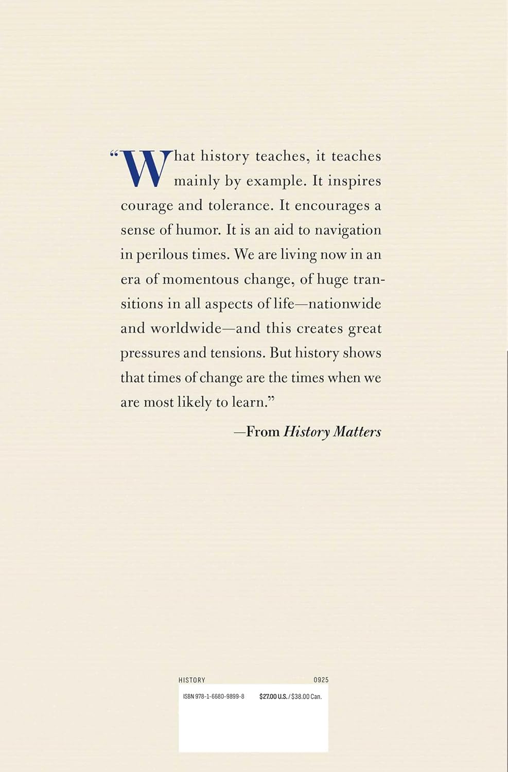 History Matters by Mccullough. David 9781668098998_1