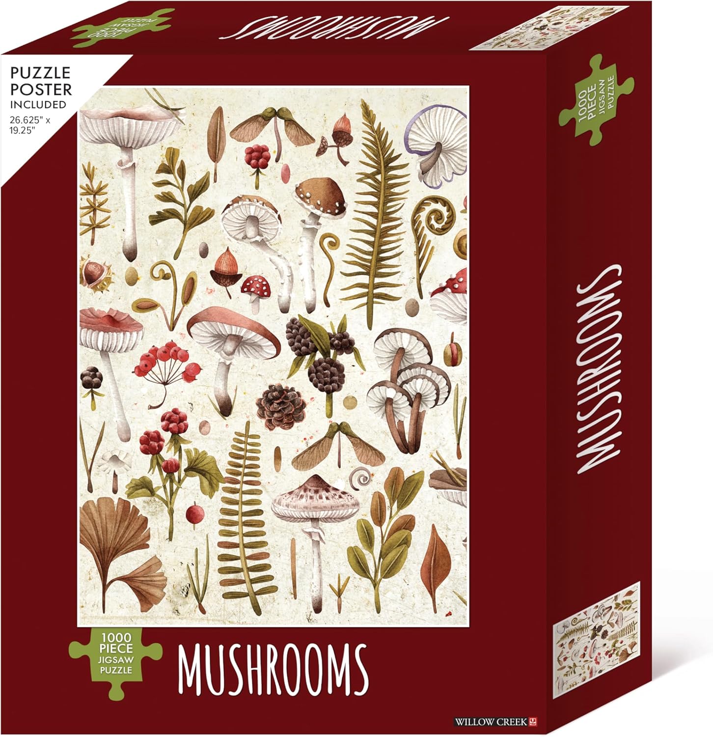 Mushrooms 1000 Piece Jigsaw Puzzle - Willow Creek Press 9781682349670_1
