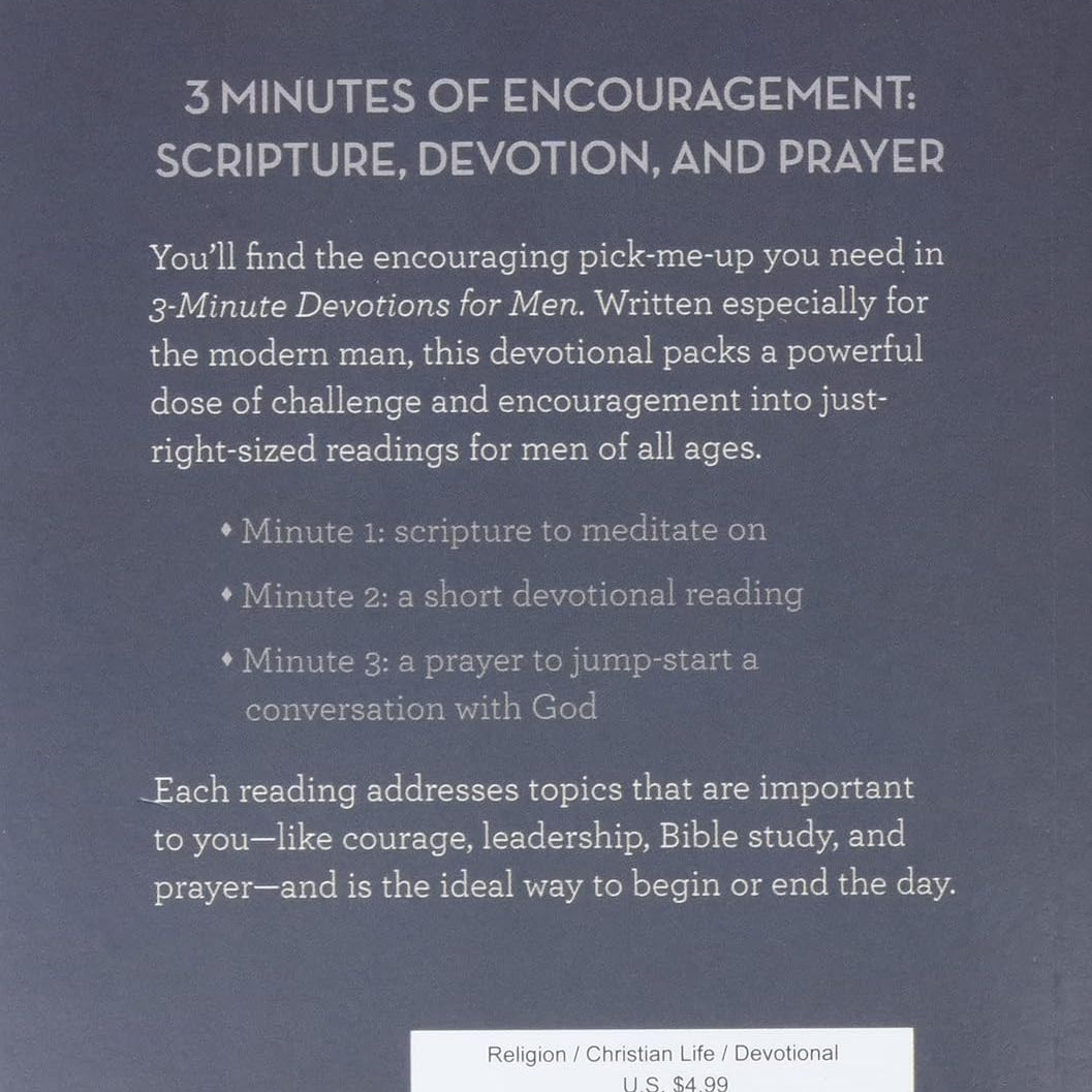 3-Minute Devotions For Men by Barbour 9781683222507_1