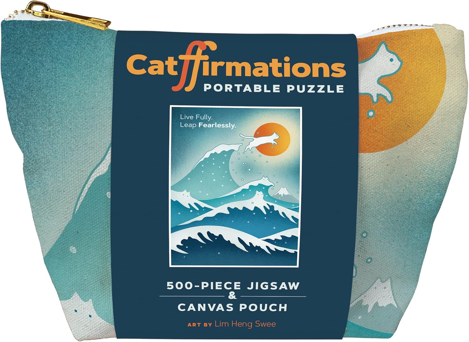 Catffirmations 500 Piece Portable Jigsaw Puzzle With Canvas Pouch by Swee 9781797219455