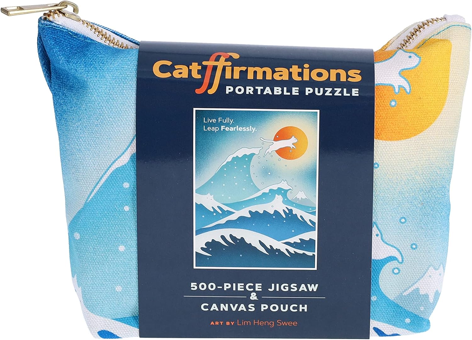 Catffirmations 500 Piece Portable Jigsaw Puzzle With Canvas Pouch by Swee 9781797219455_4