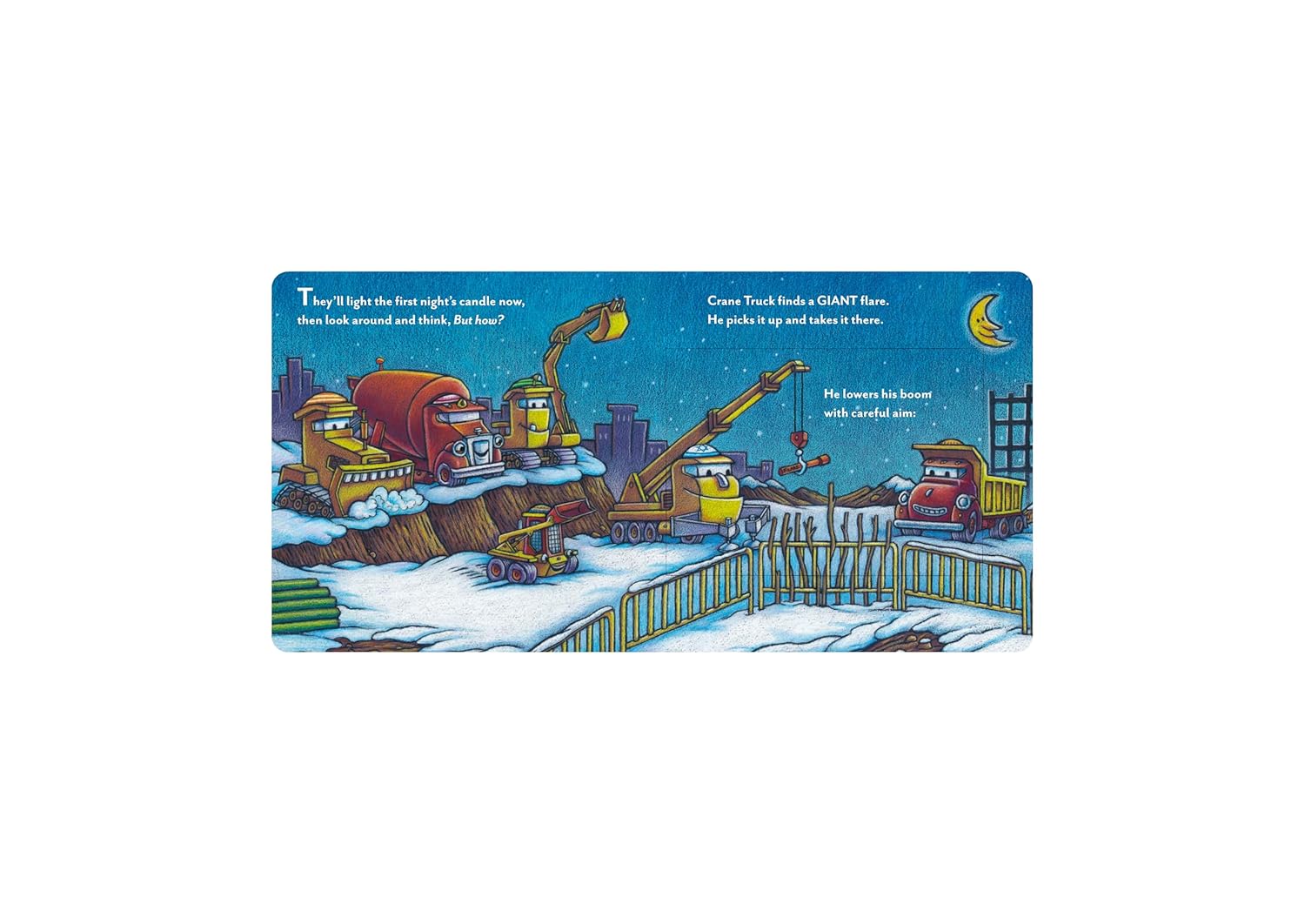 Construction Site Hanukkah Lights by Rinker. Sherri Duskey 9781797226743_3