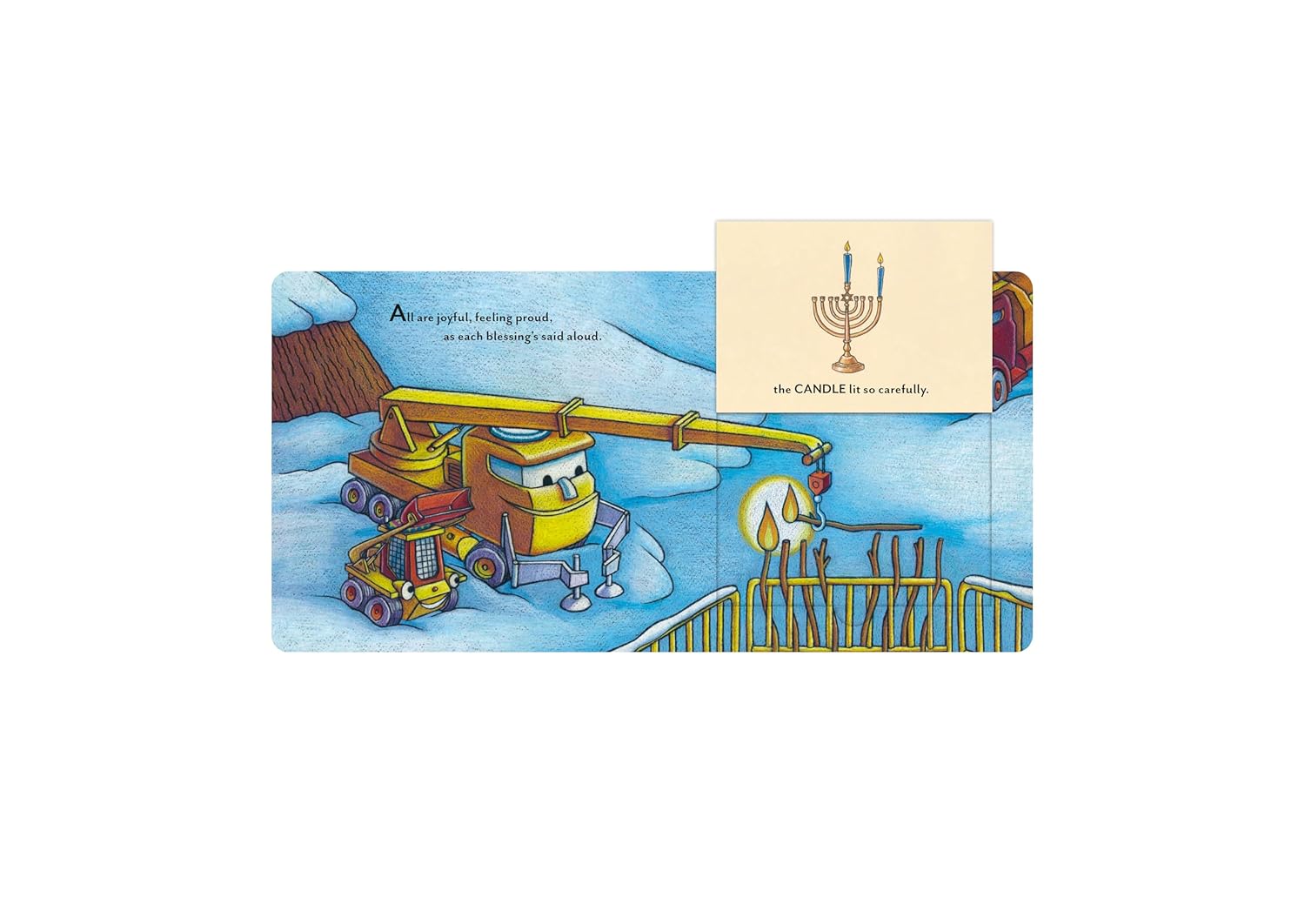 Construction Site Hanukkah Lights by Rinker. Sherri Duskey 9781797226743_6