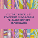BOTANICAL FANTASY: 10 COLORED PENCILS (5 NEON, 5 METALLICS) 9781797233345_1