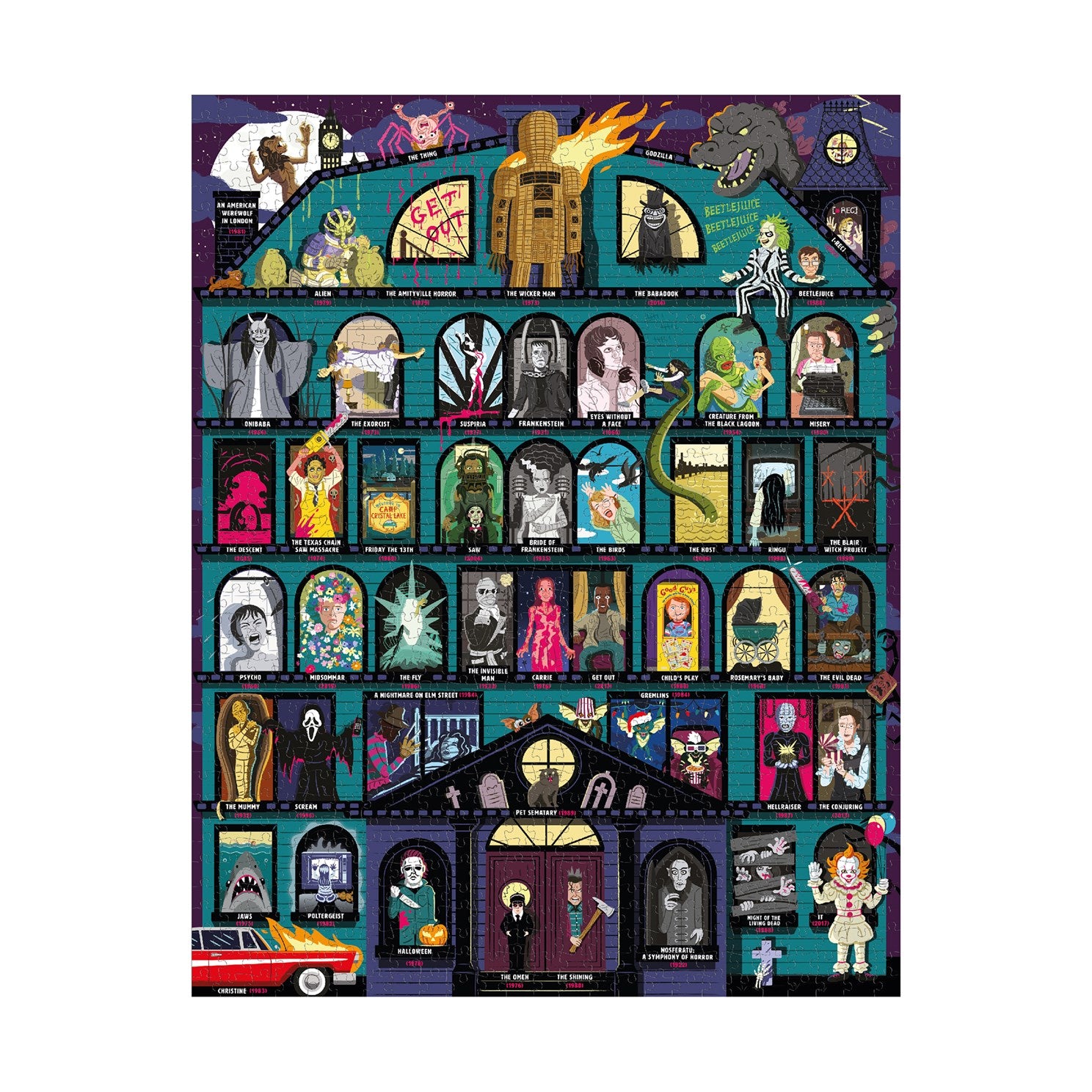 50 Must-Watch Scary Movies Bucket List 1000 Piece Jigsaw Puzzle - Ridley's Games 9781797237466_1