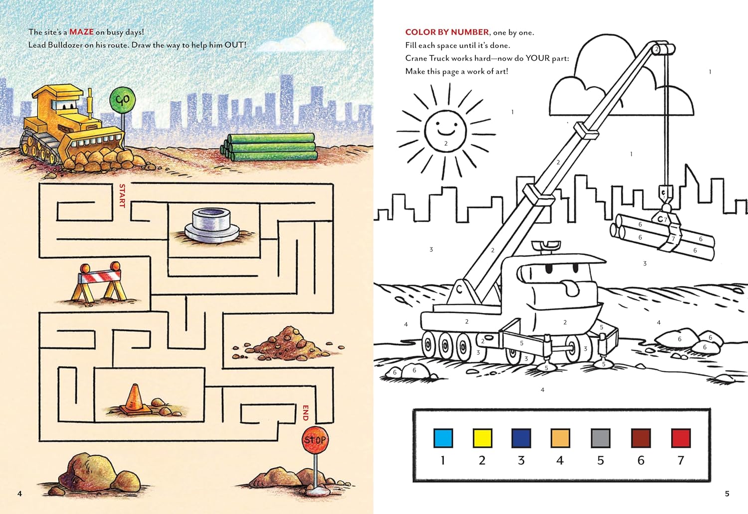 Goodnight, Goodnight, Construction Site Sticker & Activity Book by Rinker. Sherr 20 9781797238586_2