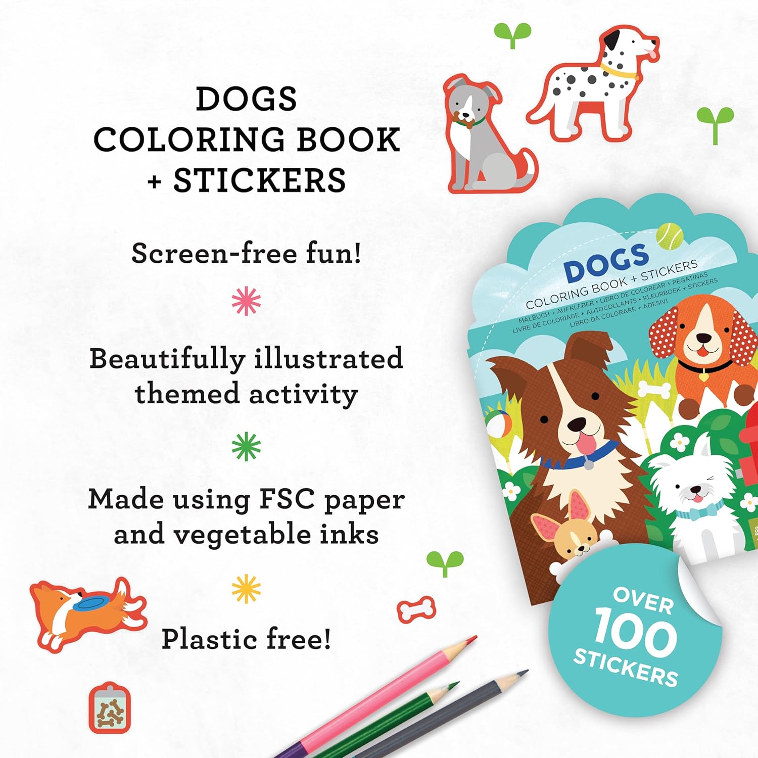 Dogs Coloring Book + Stickers by Petit Collage 20 9781797241548_1