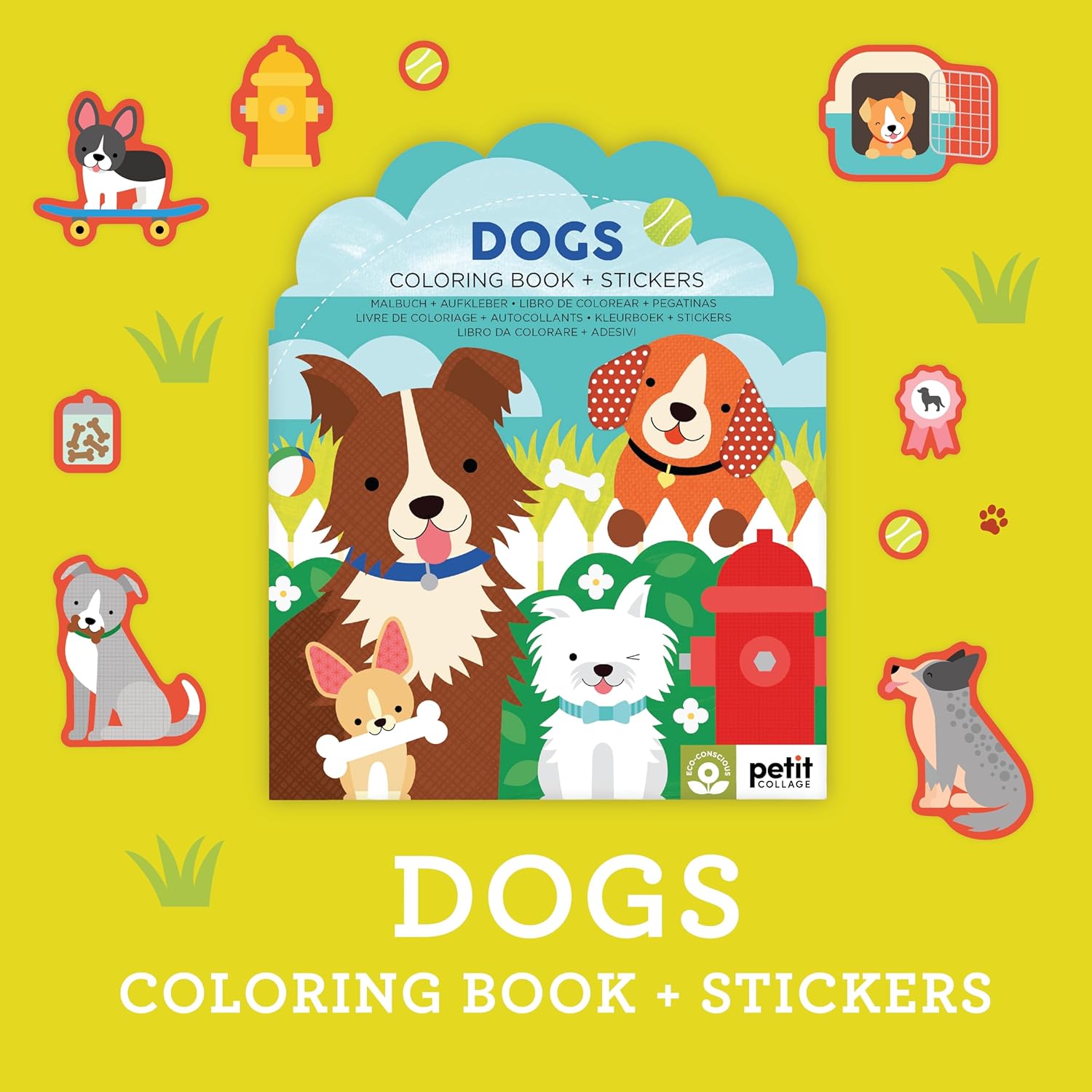 Dogs Coloring Book + Stickers by Petit Collage 20 9781797241548_3